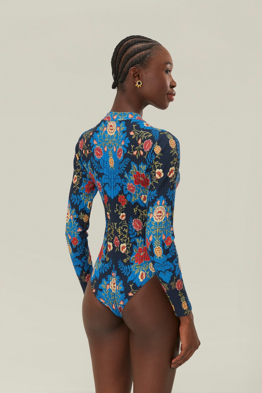 Blue Arabesque Flora Organic Cotton Bodysuit