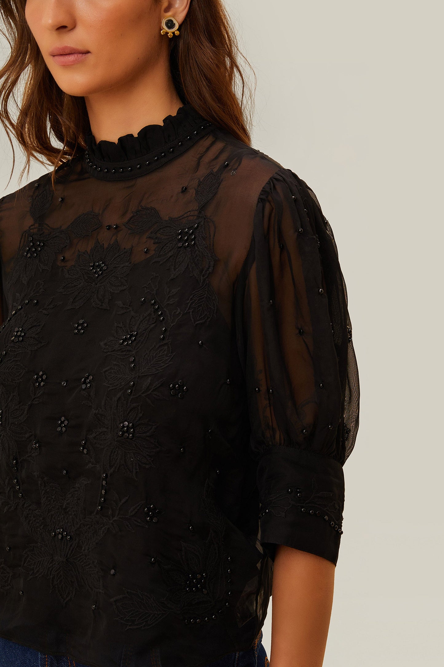 Black Short Sleeve Blouse