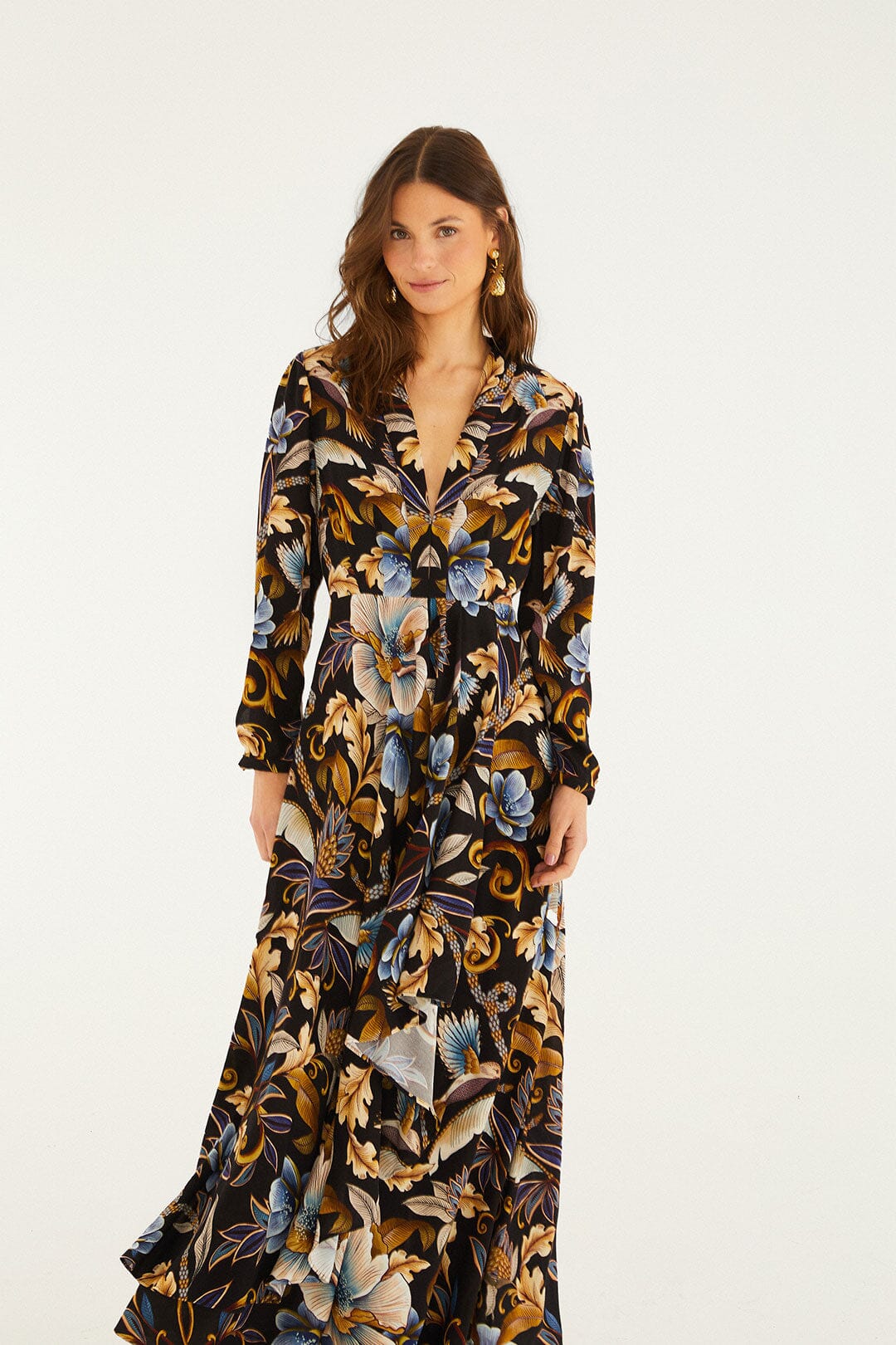 Black Snake Garden Lenzing® Ecovero® Viscose Maxi Dress | FARM Rio