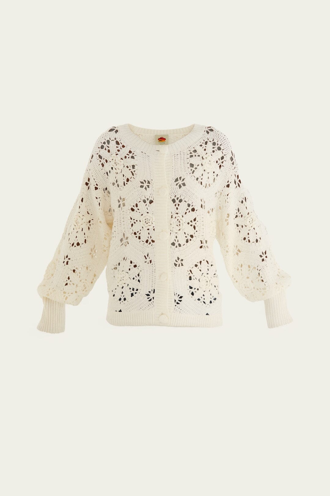 Off-White Crochet 3d Flower Knit Cardigan | FARM Rio