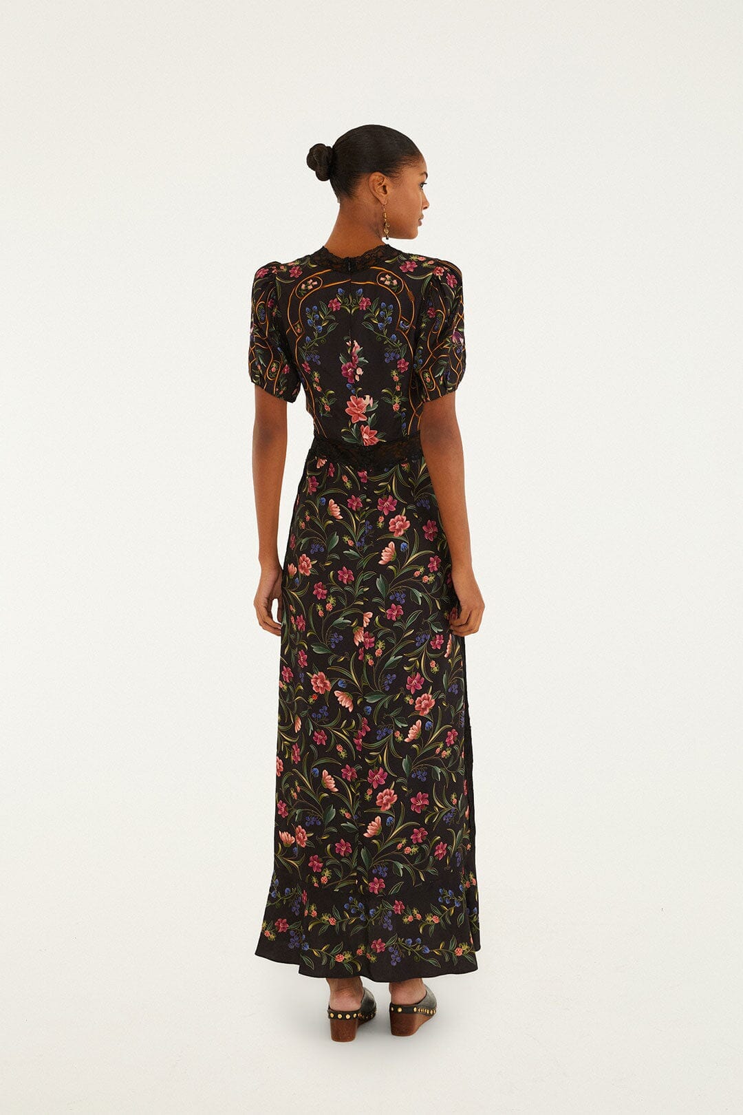 Black Belle Garden Lenzing  Ecovero  Viscose Maxi Dress | FARM Rio