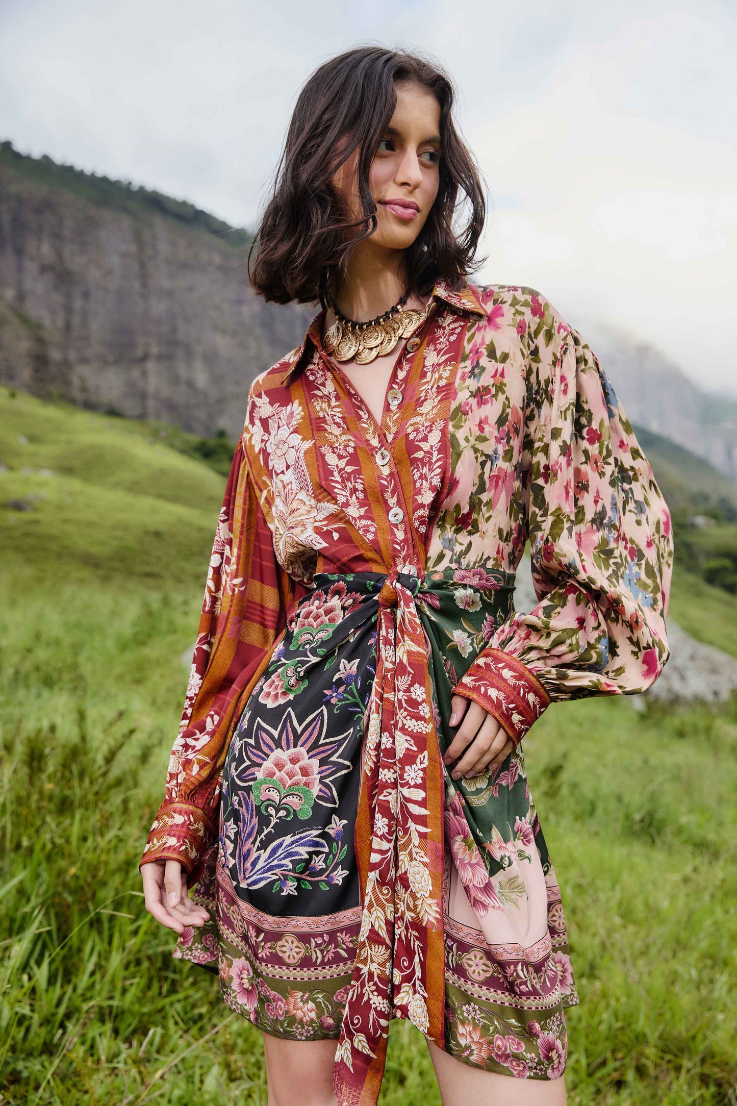 Mixed Winter Garden Lenzing™ Ecovero™ Viscose Mini Dress