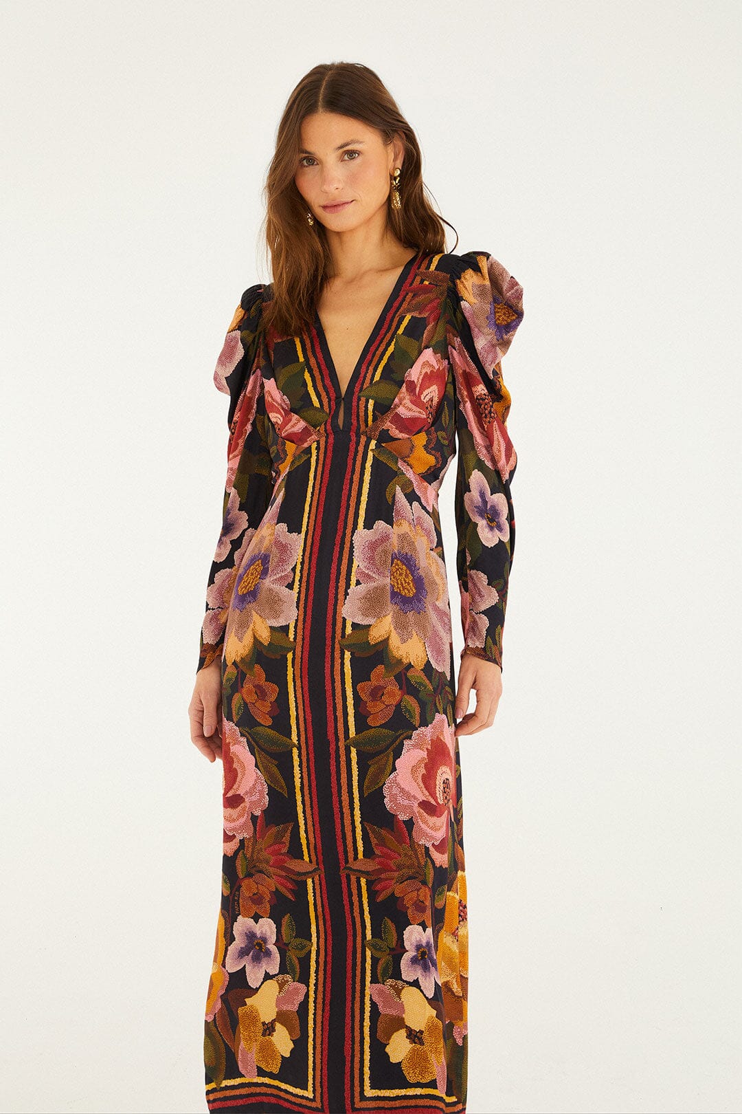 flower midi dresses with sleeves Blossoming Buds Long Sleeve Midi Dress