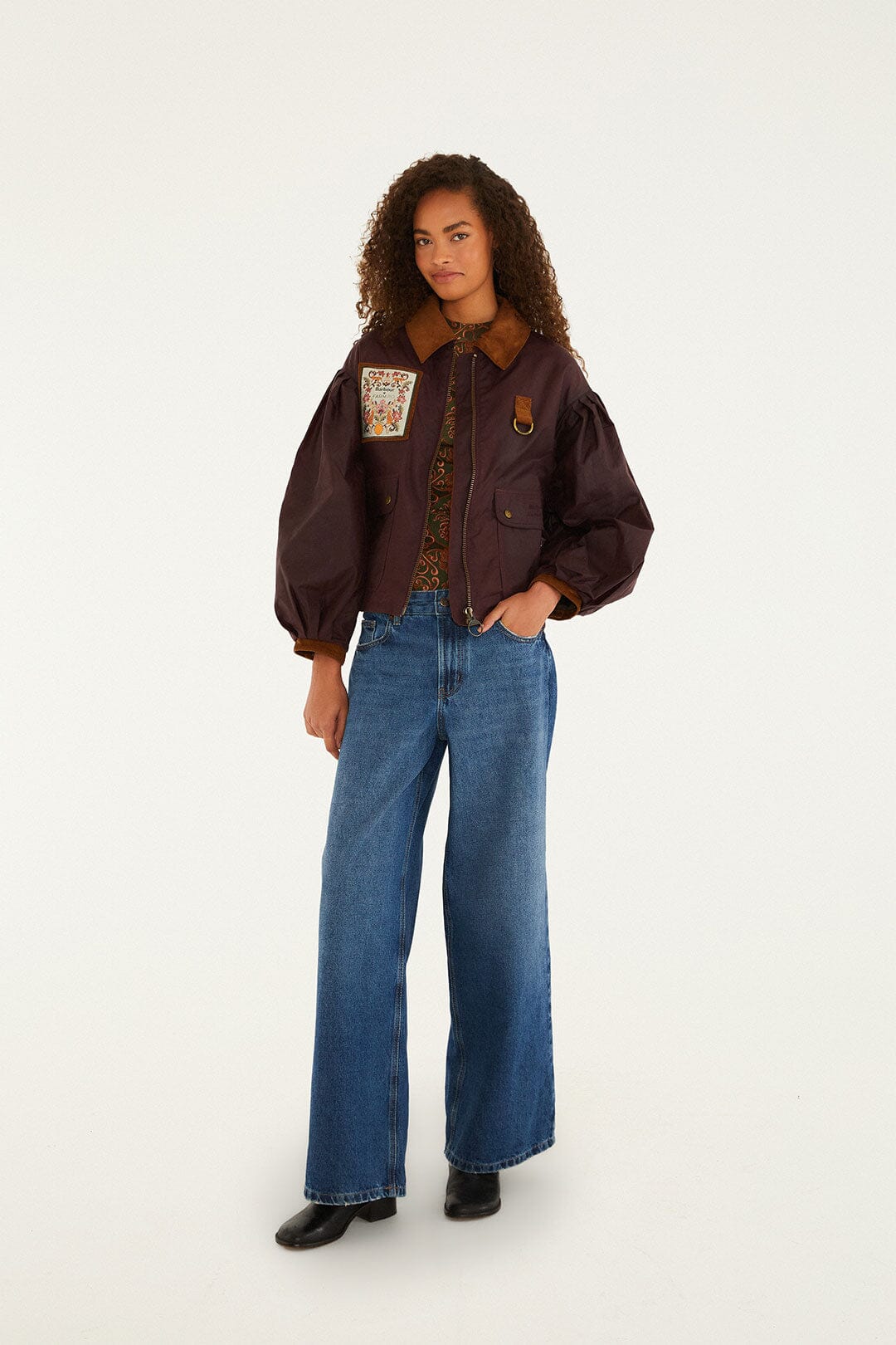 Burgundy Bow Jacket | FARM Rio