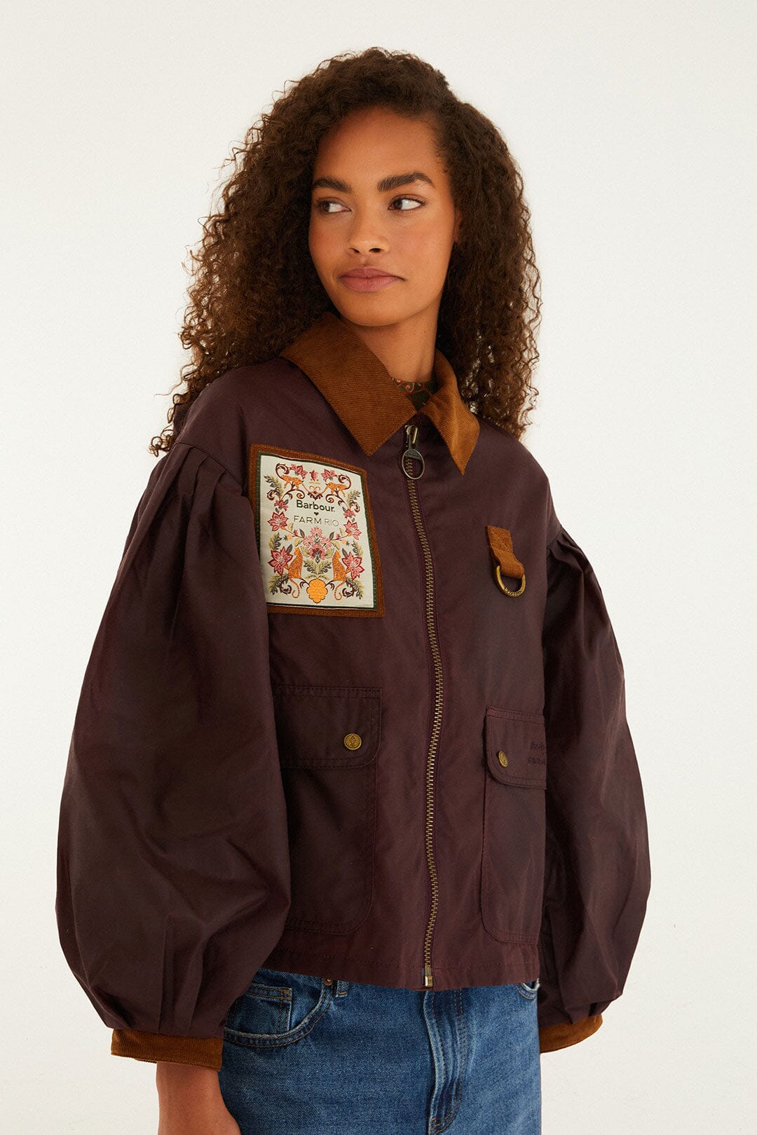 Burgundy Bow Jacket | FARM Rio