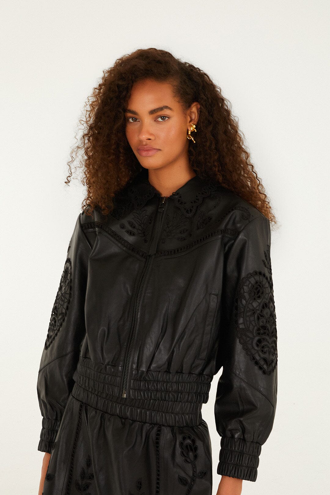 Black Richelieu Heart Jacket | FARM Rio Black Richelieu Heart Jacket | FARM Rio