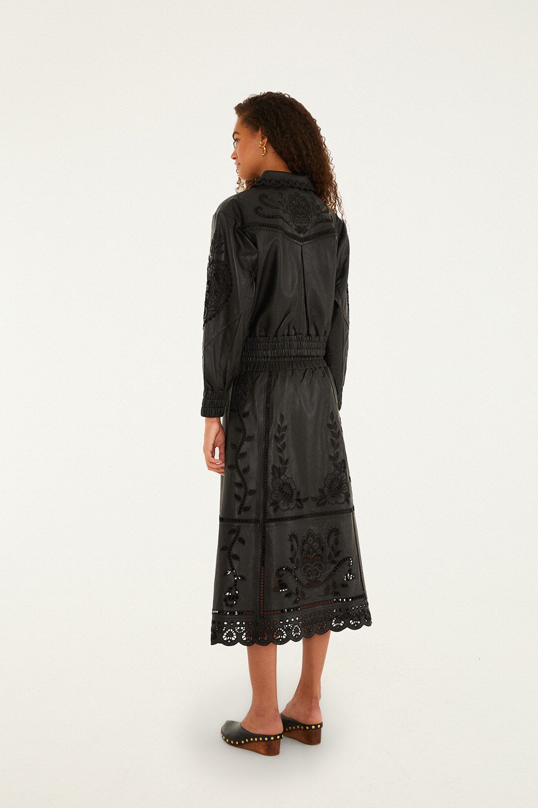 Black Richelieu Heart Leather Jacket