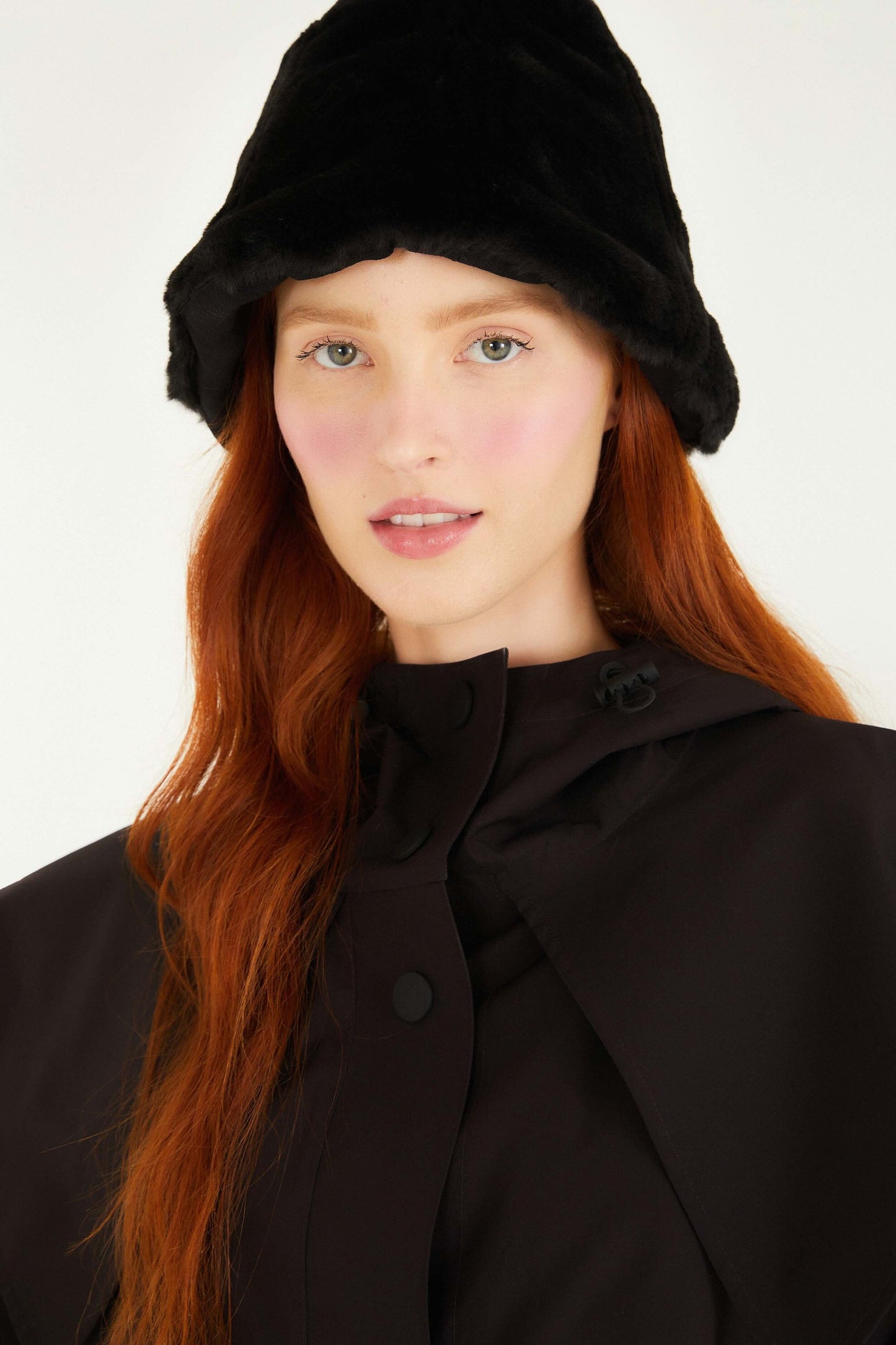 Black Growing Flowers Raincoat