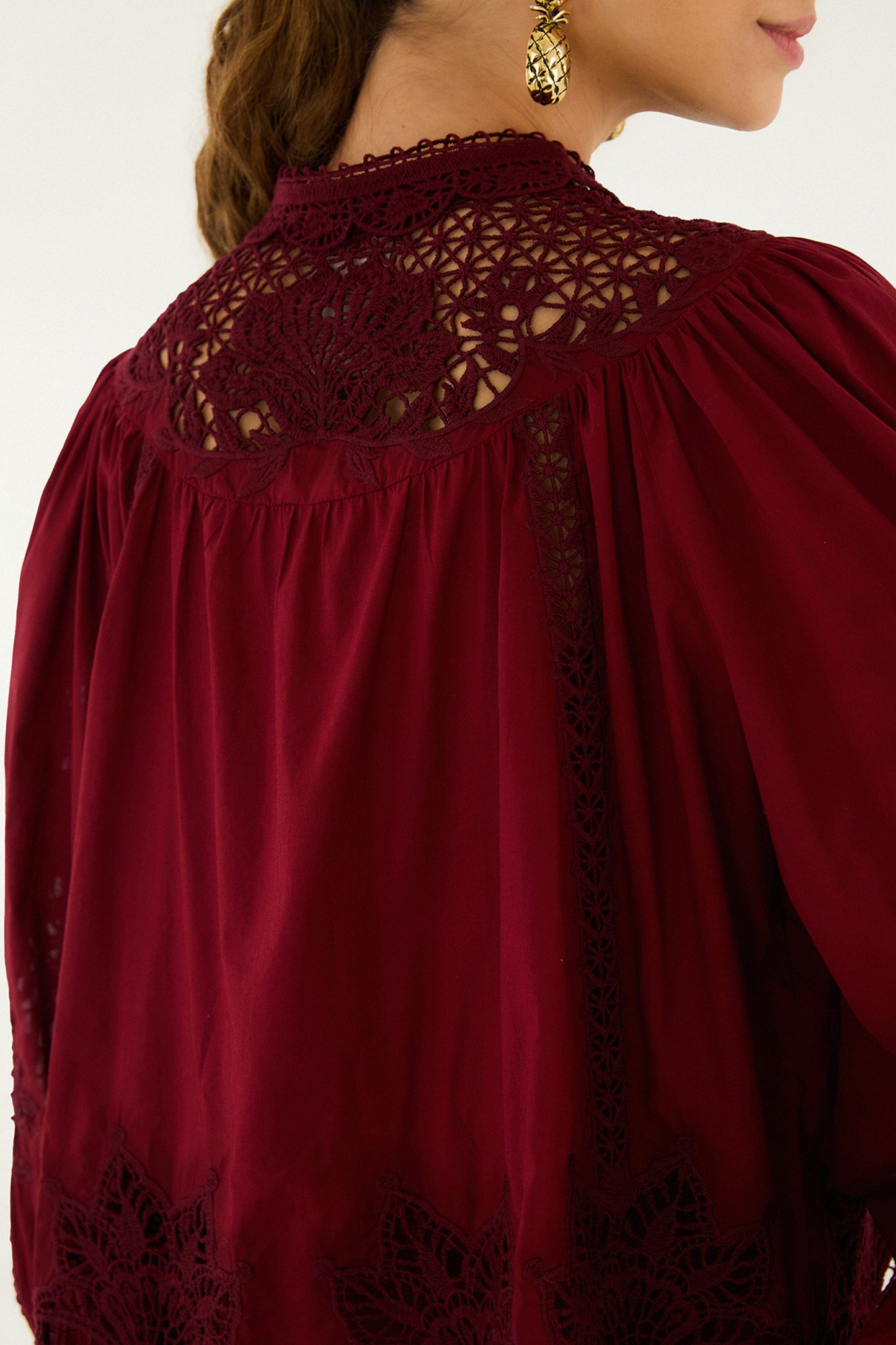 Berry Garden Guipure Organic Cotton Blouse