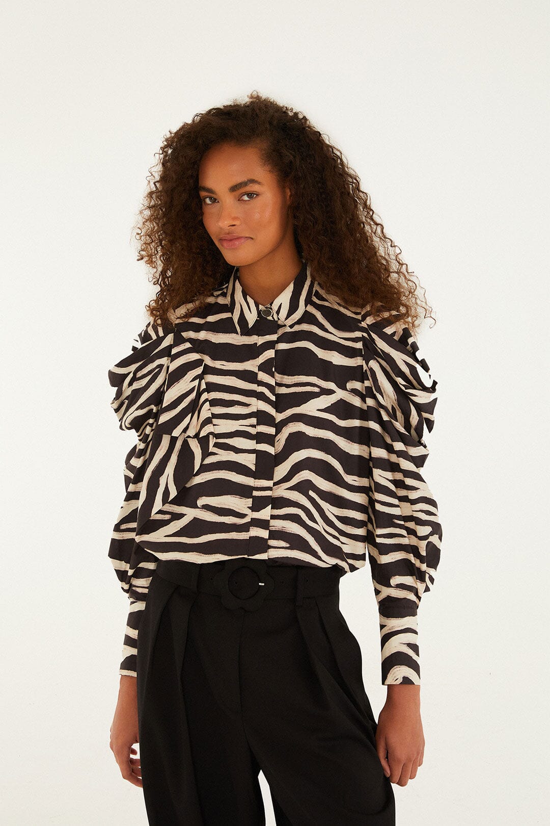 Black Tropical Zebra Organic Cotton Shirt