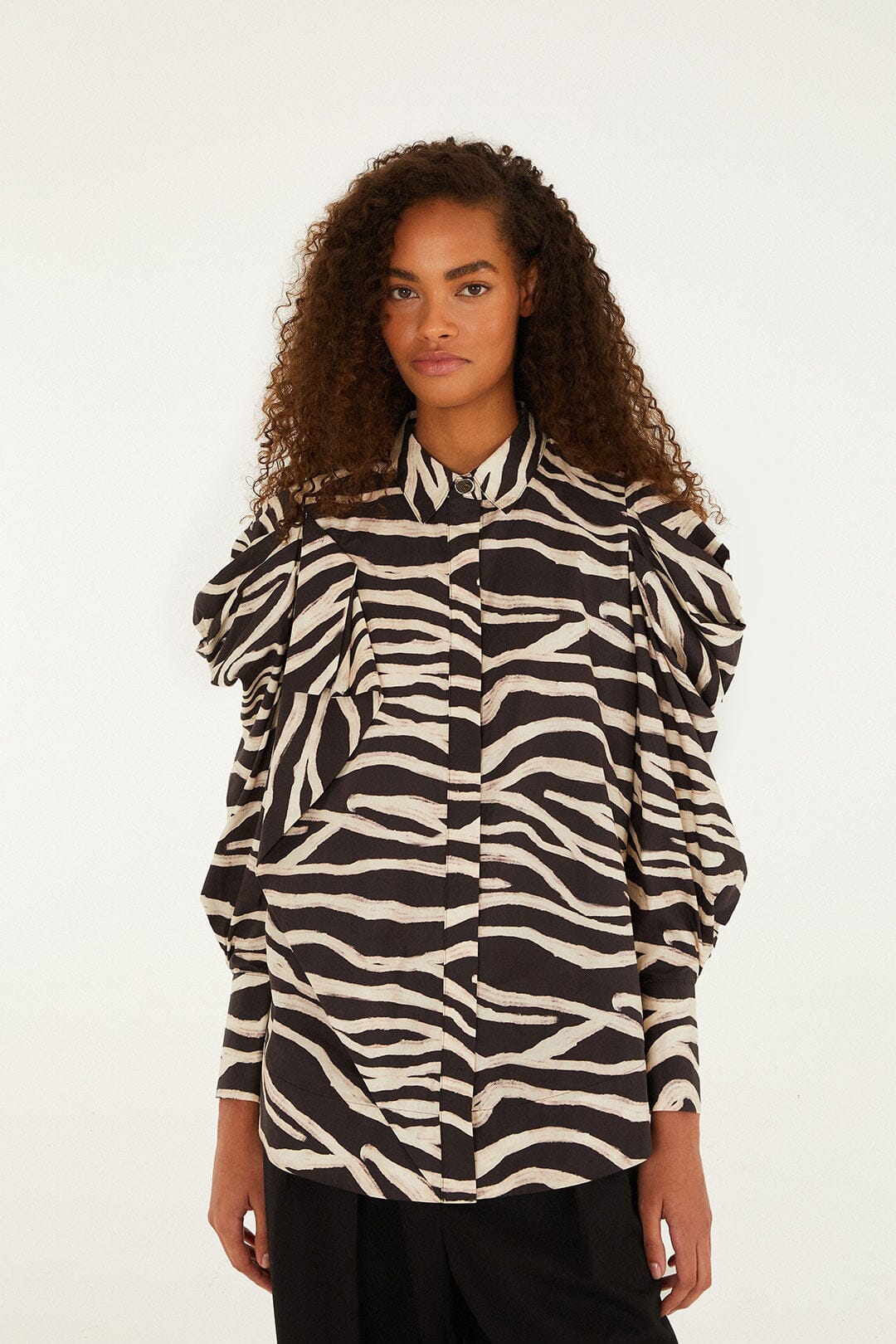 Black Tropical Zebra Organic Cotton Shirt