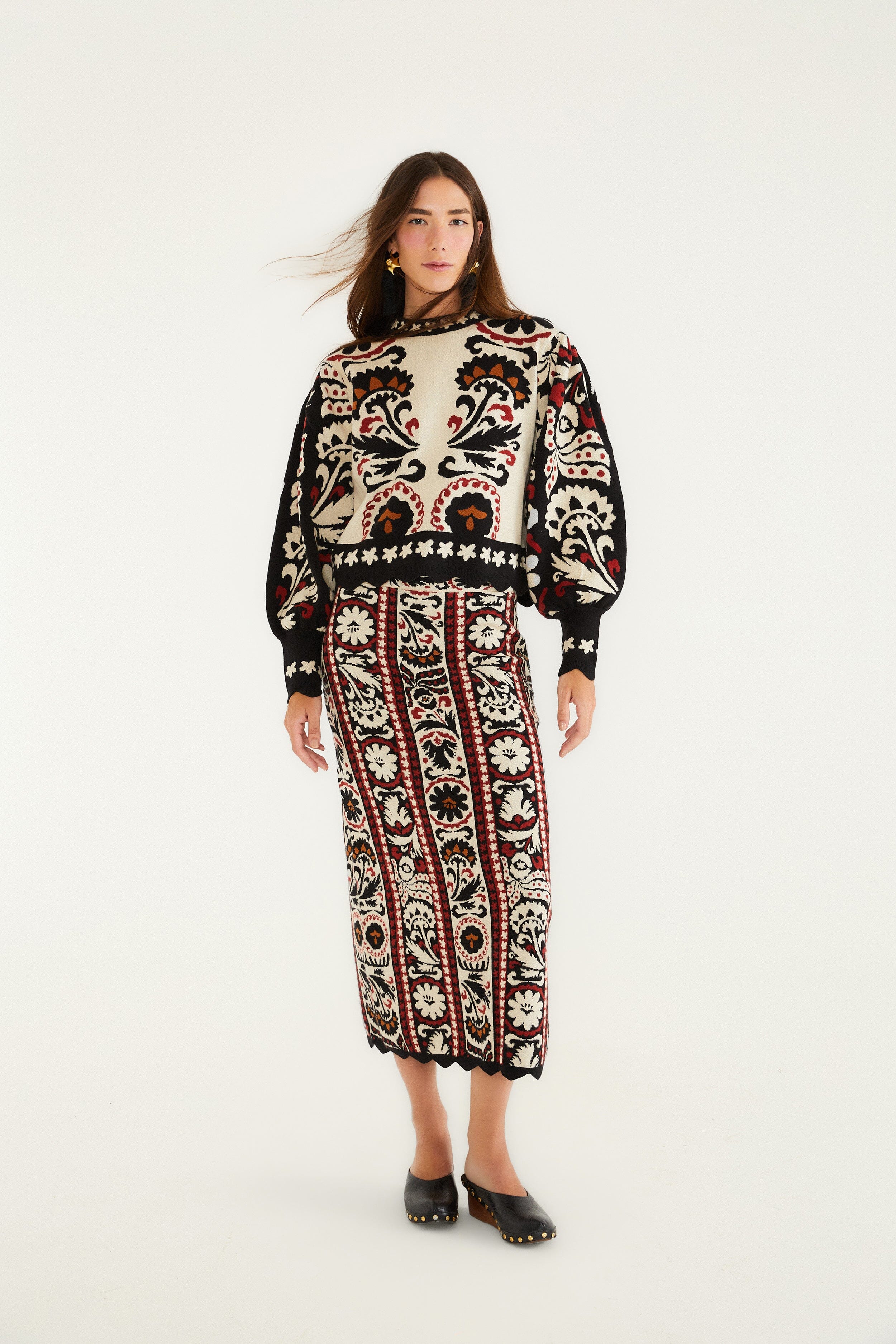 eaphi SCARF MOTIF KNIT SKIRT eaphiEaphi scarf motif knit skirt