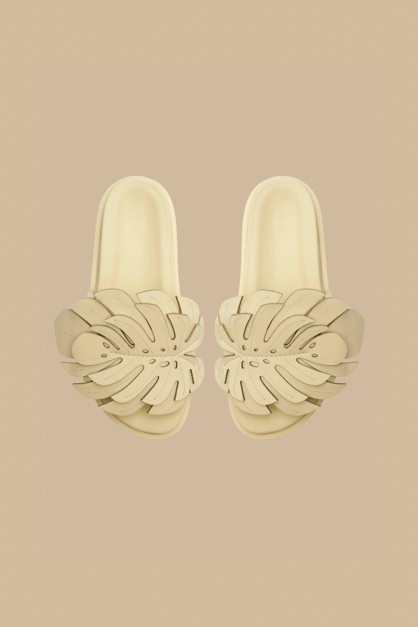 Ivory Monstera Slide Sandal