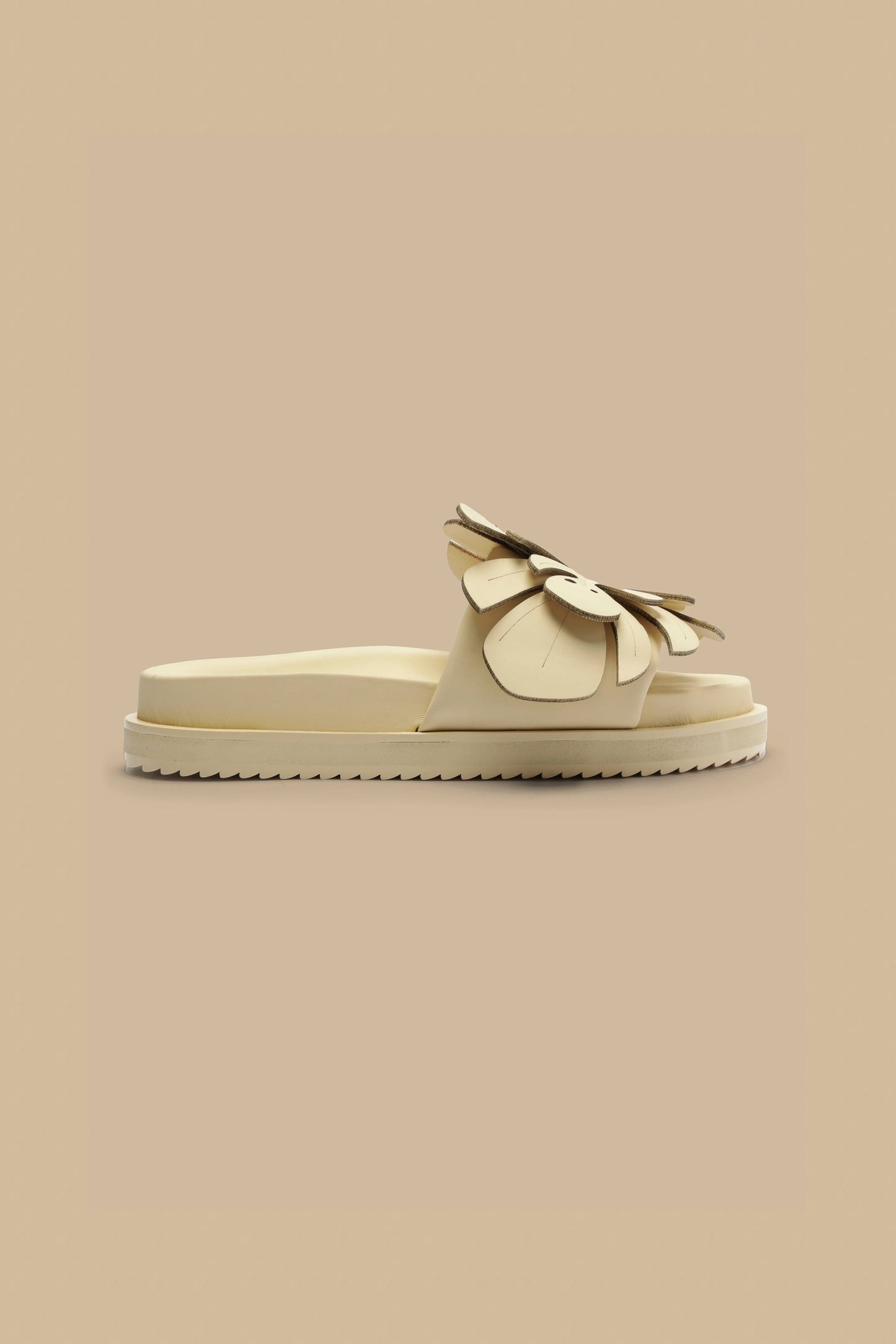 Ivory Monstera Slide Sandal