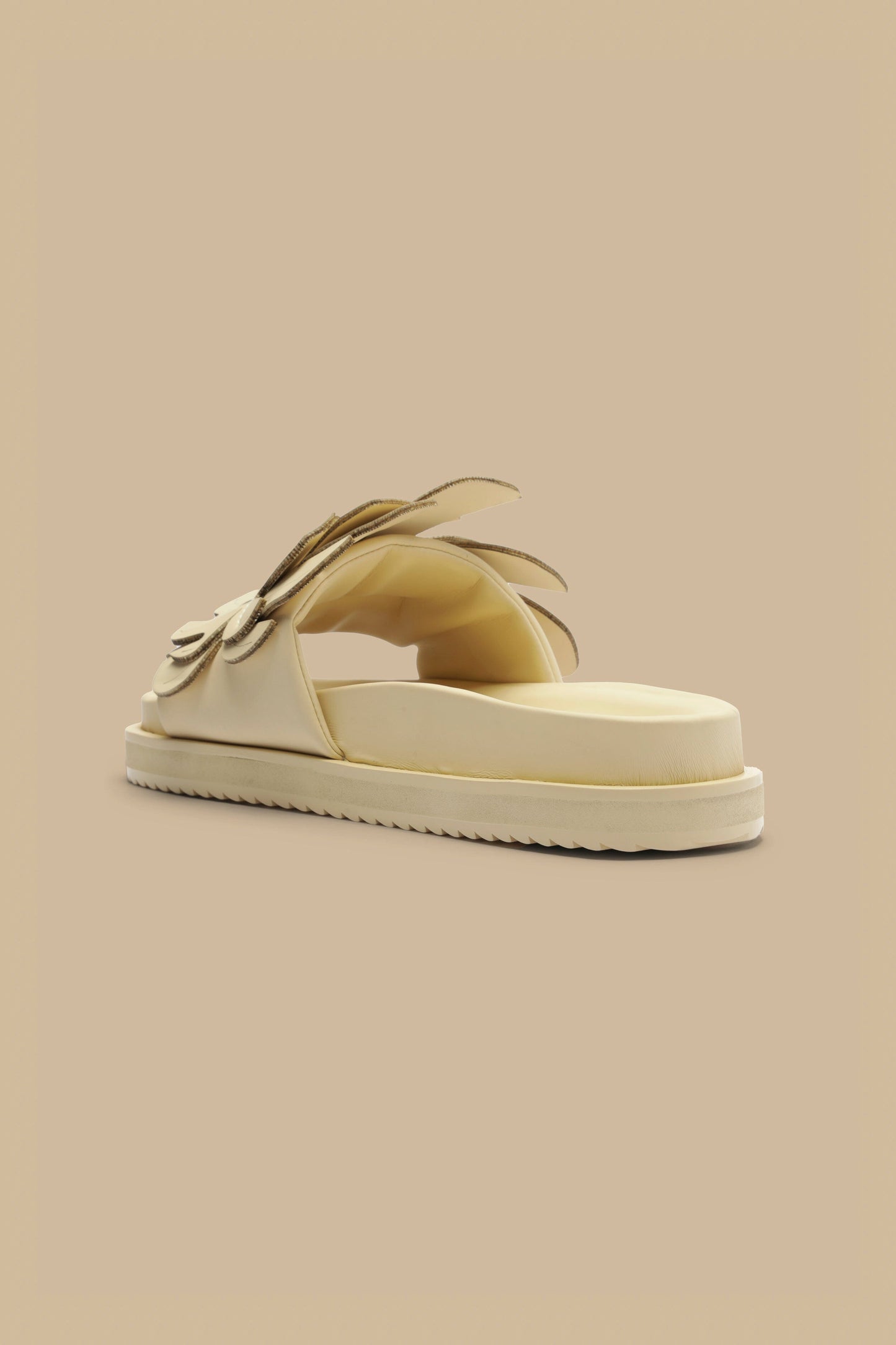 Ivory Monstera Slide Sandal