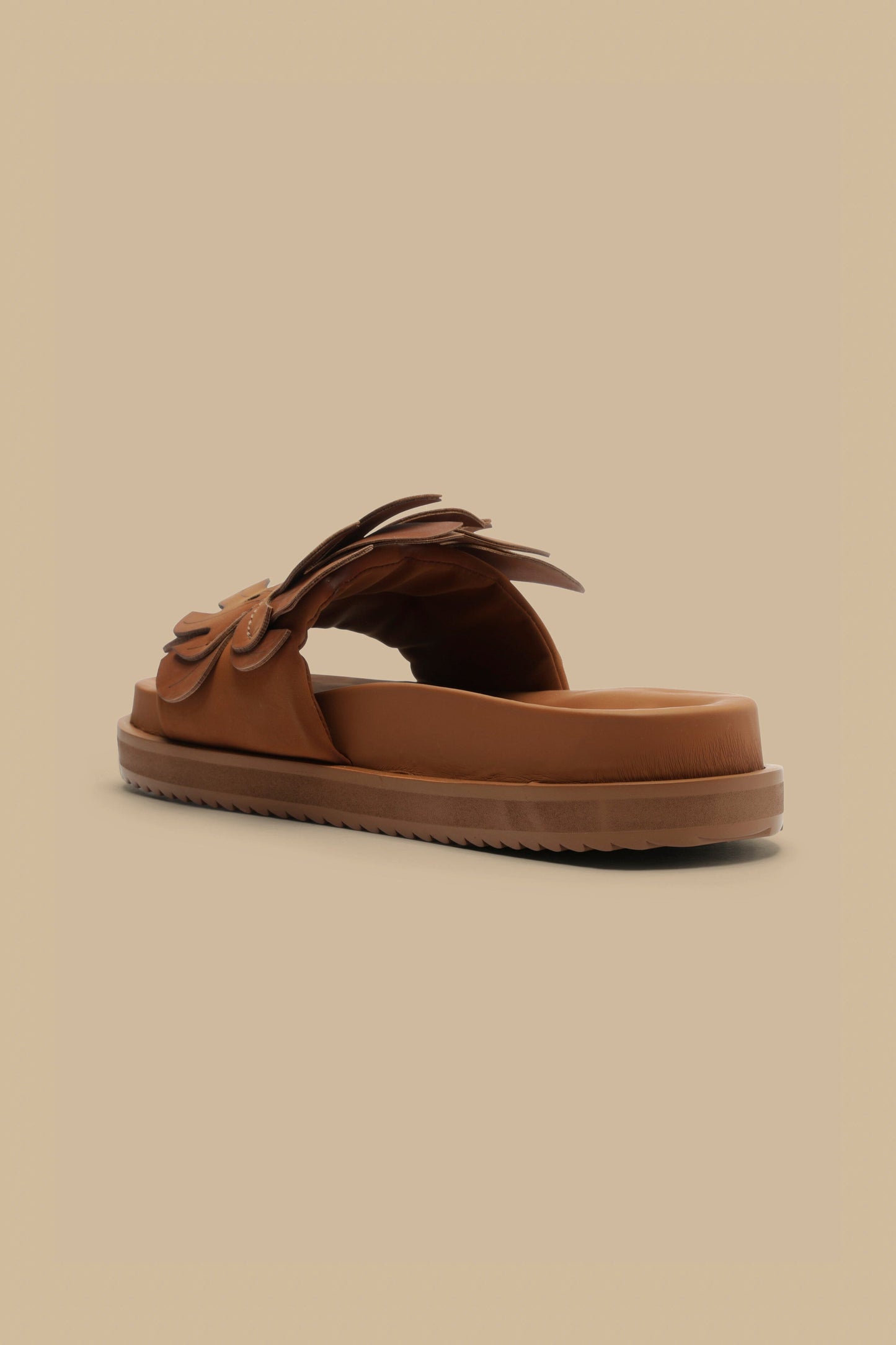 Camel Monstera Slide Sandal