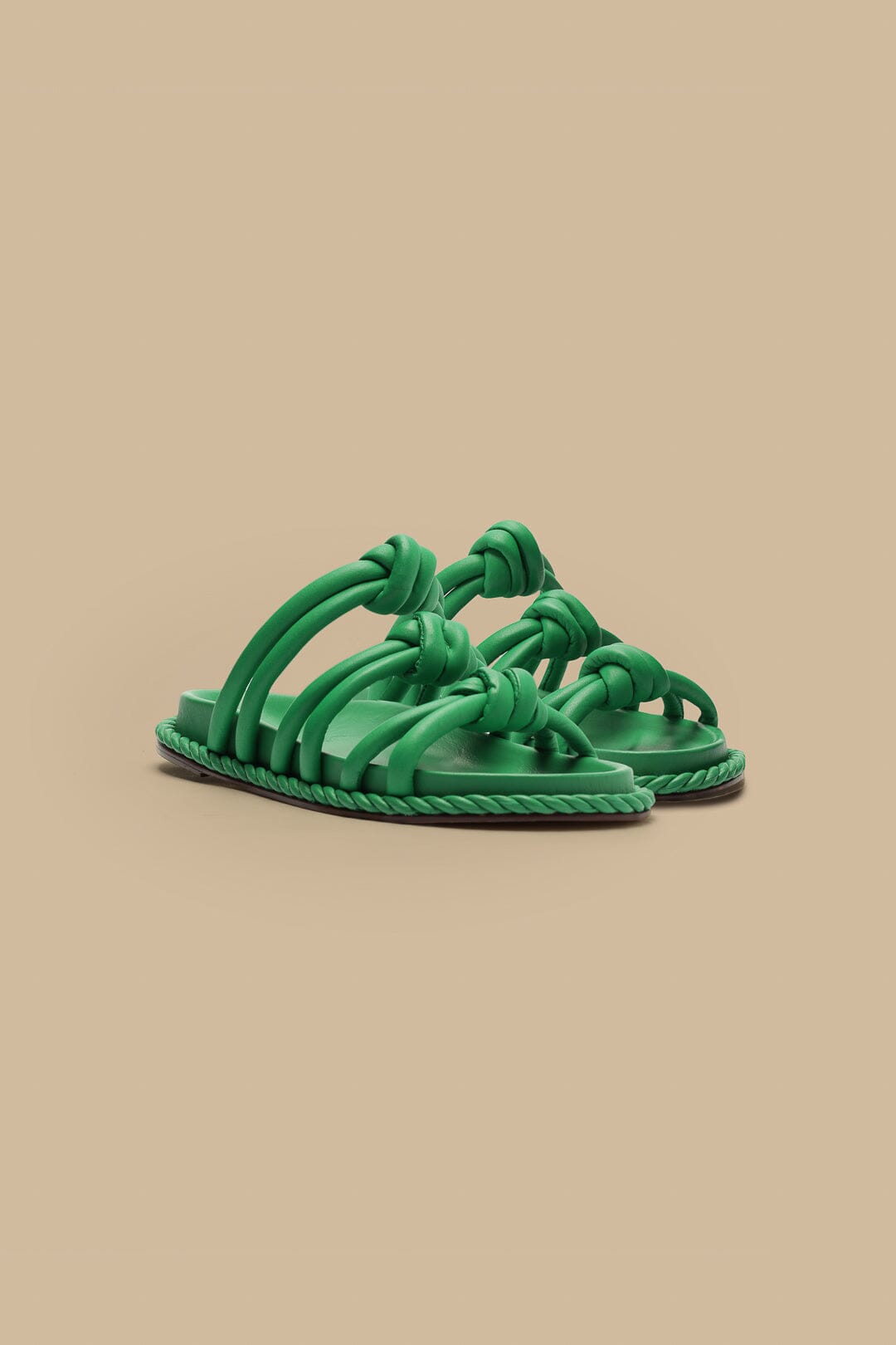 Green Tie Flat Sandal