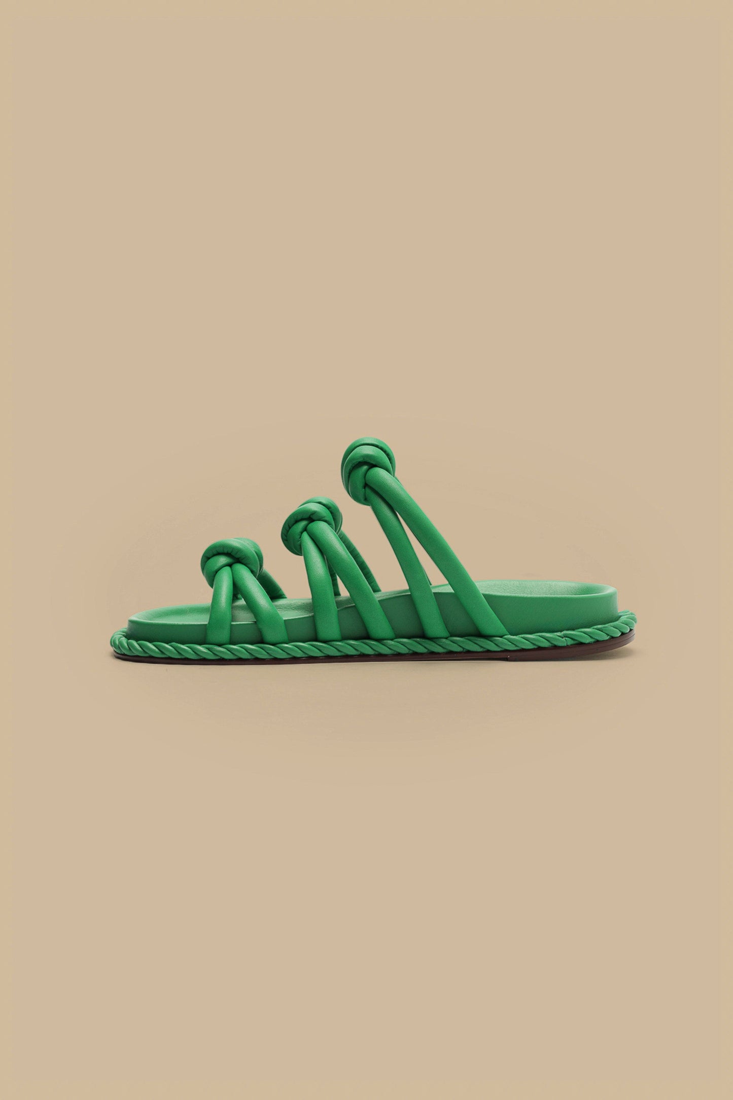 Green Tie Flat Sandal