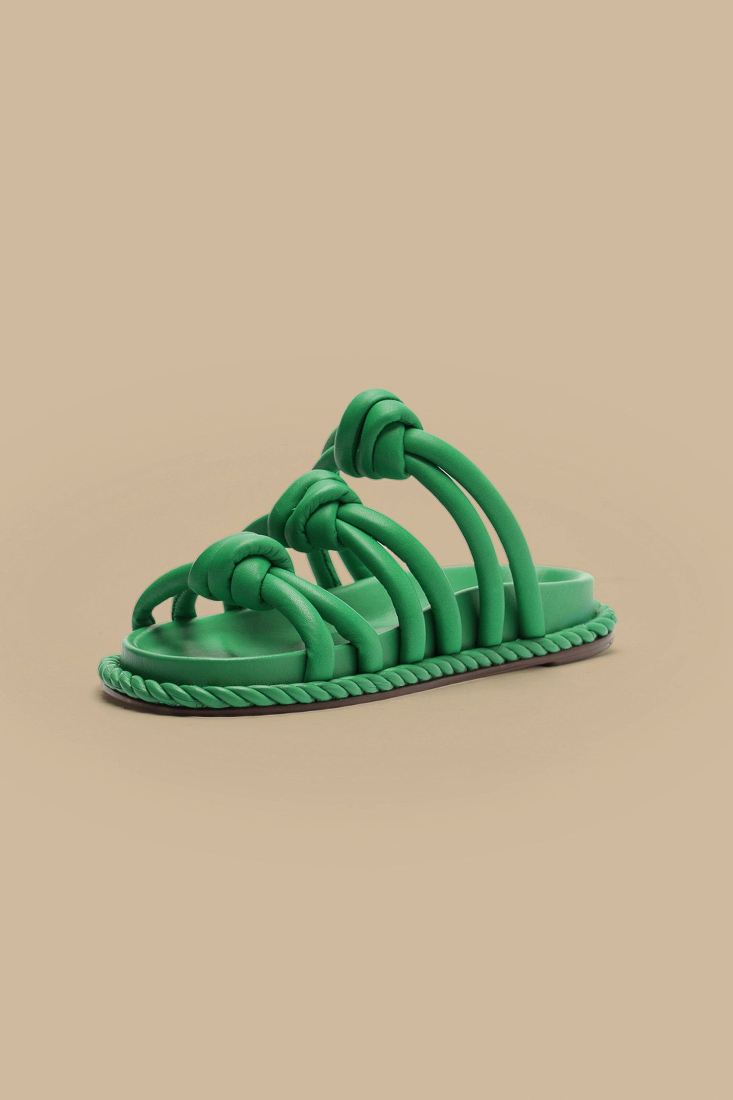 Green Tie Flat Sandal