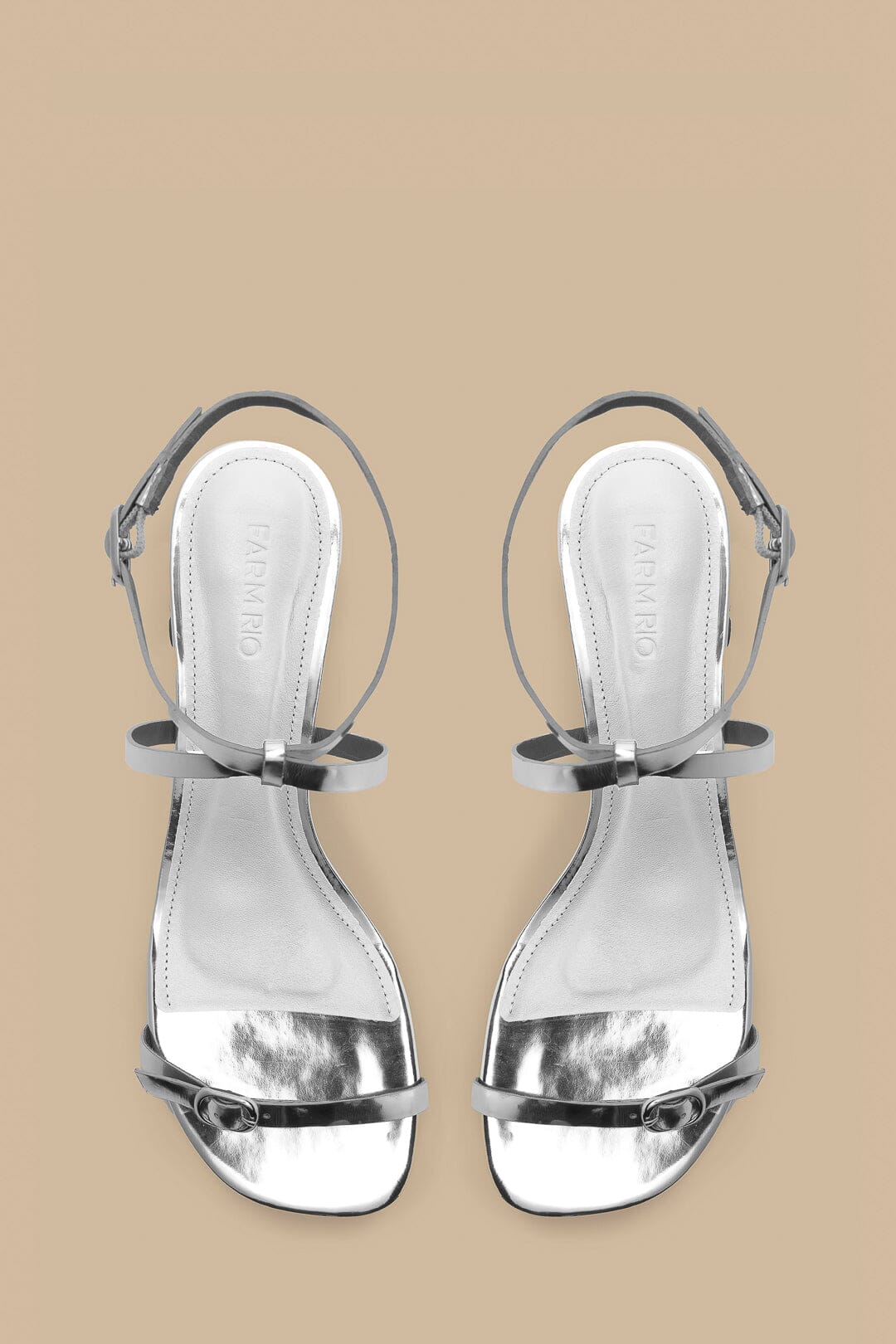Silver Monstera Heeled Scallop Sandal