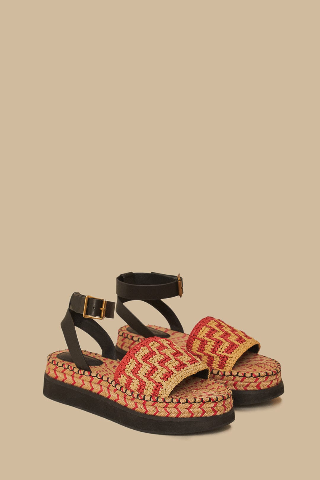 Red Crochet Espadrille Flatform Sandal – FARM Rio