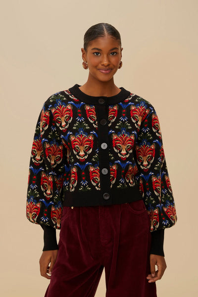 Black Boho Panther Cardigan – FARM Rio