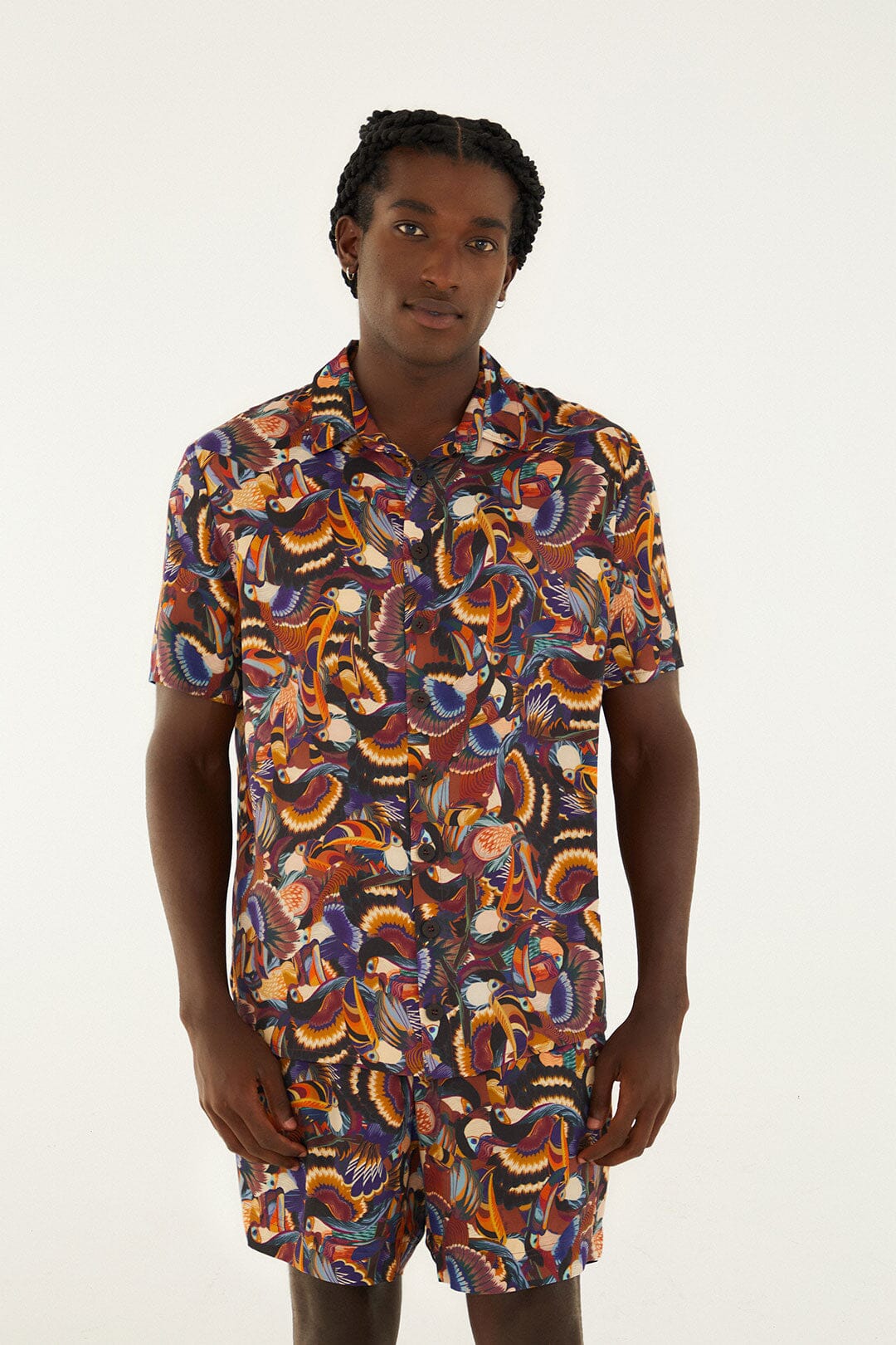 Multicolor Flying Toucans Lenzing™ Ecovero™ Shorts | FARM Rio