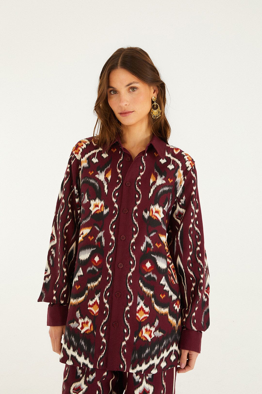 Sand Ainika Pineapple Ikat Shirt | FARM Rio