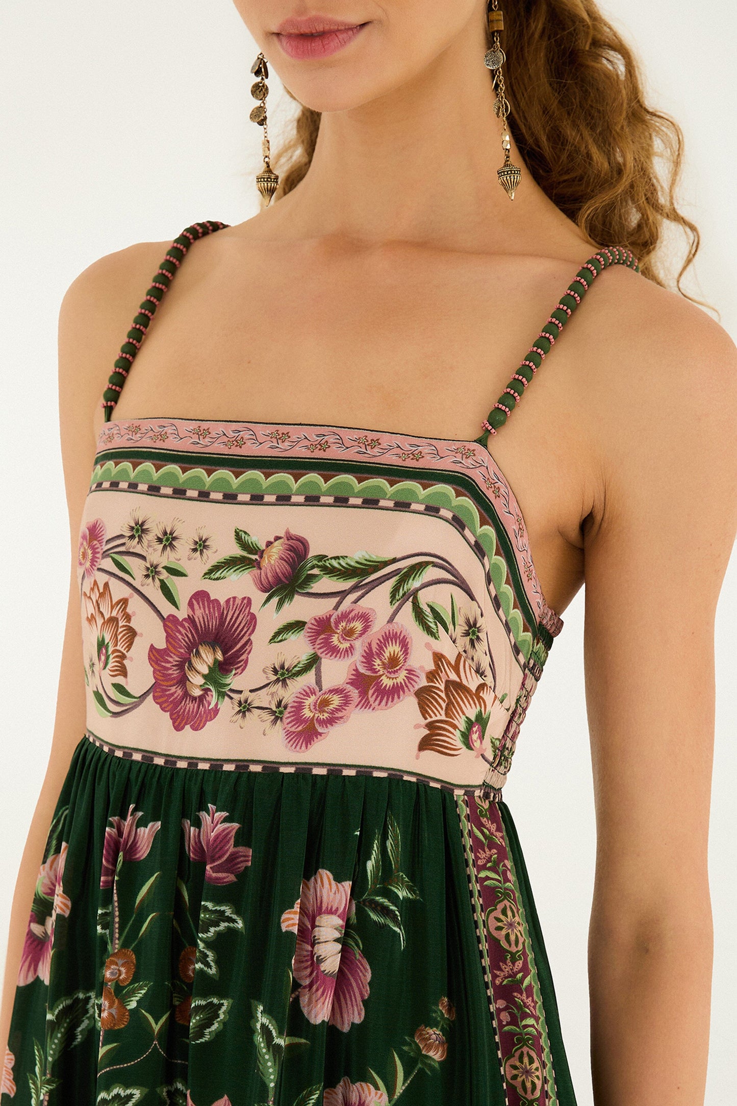 FARM Rio Green Flowering Garden Tree Sleveeless Midi Dress, Flowering Garden Tree Green / M FARM Rio Green Flowering Garden Tree Sleveeless Midi Dress, Flowering Garden Tree Green / M