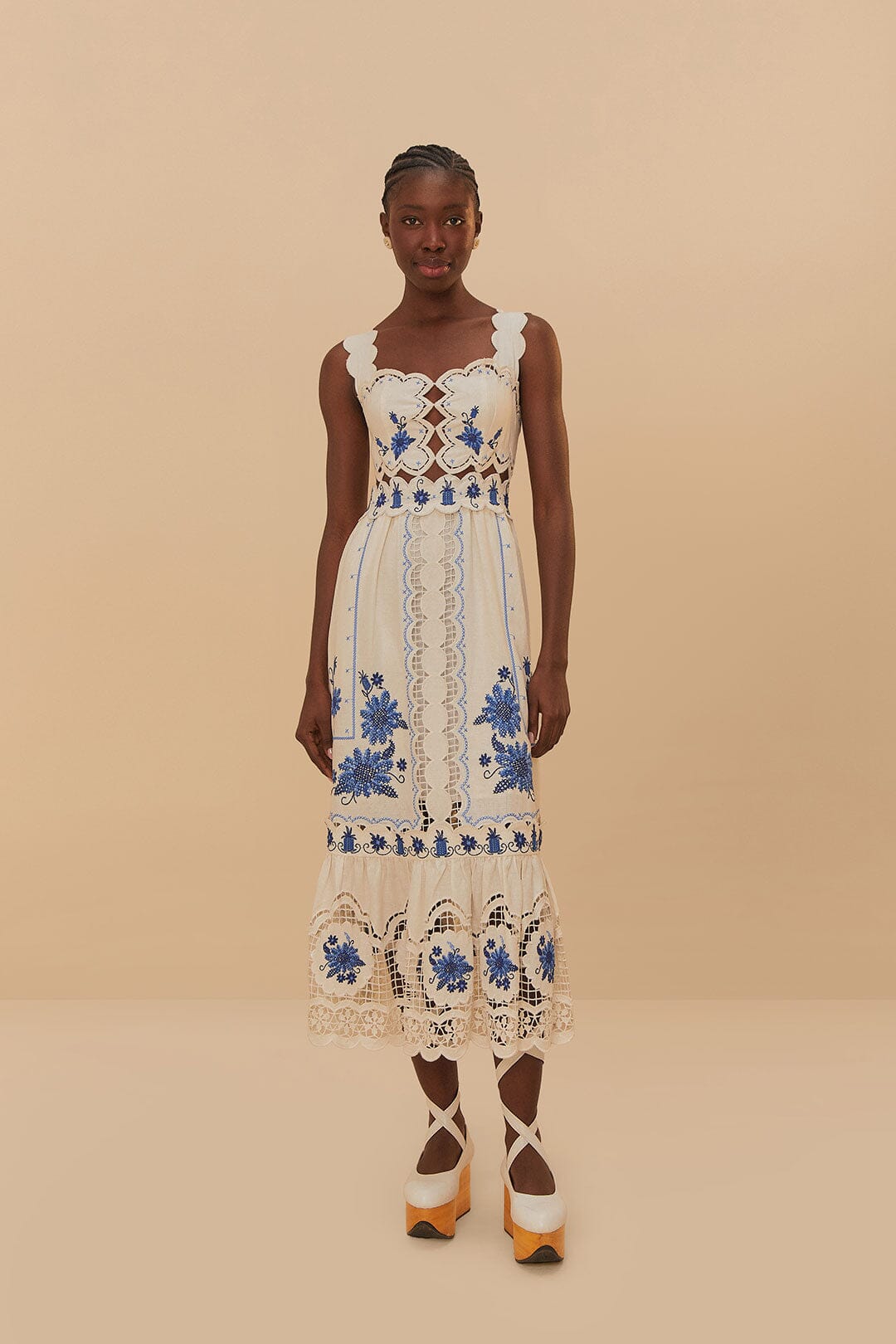 FARM Rio | Richelieu Sunflower Lenzing Ecovero Euroflax Midi Dress FARM Rio | Richelieu Sunflower Lenzing Ecovero Euroflax Midi Dress