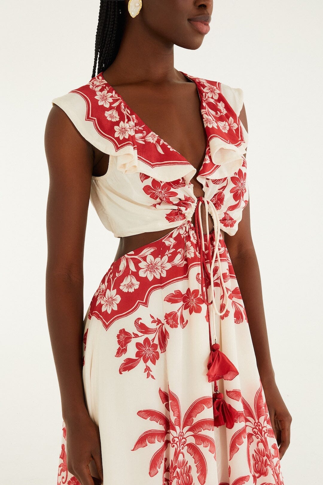 Farm Rio Sand Guanacaste Sleeveless Midi Dress - Guanacaste Sand Farm Rio Sand Guanacaste Sleeveless Midi Dress - Guanacaste Sand