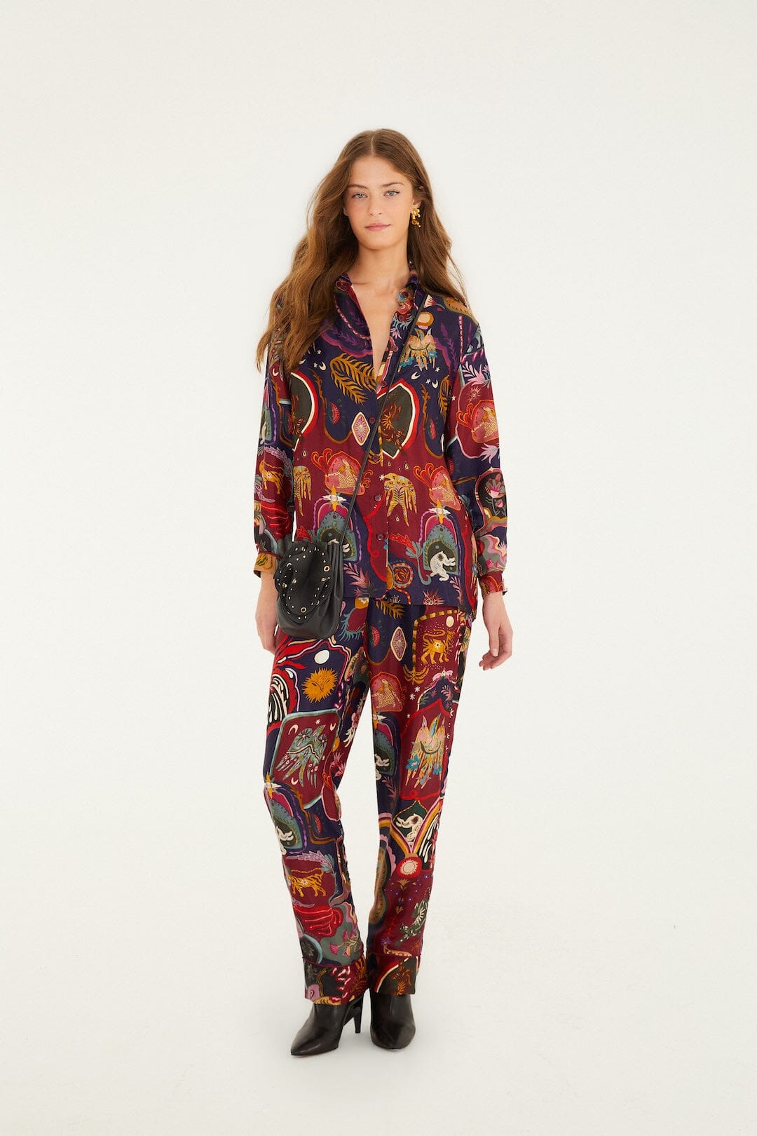 Multicolor Artsy Surreal Land Lenzing™ Ecovero™ Viscose Pants