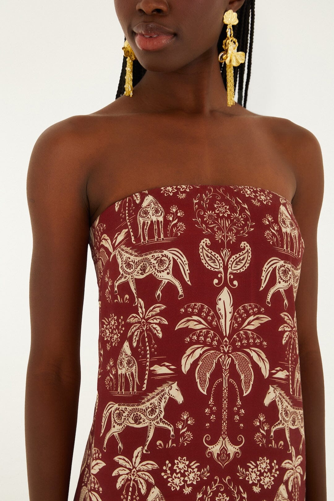 Dark Red Haras Sleeveless Lenzing™ Ecovero™ Viscose Maxi Dress