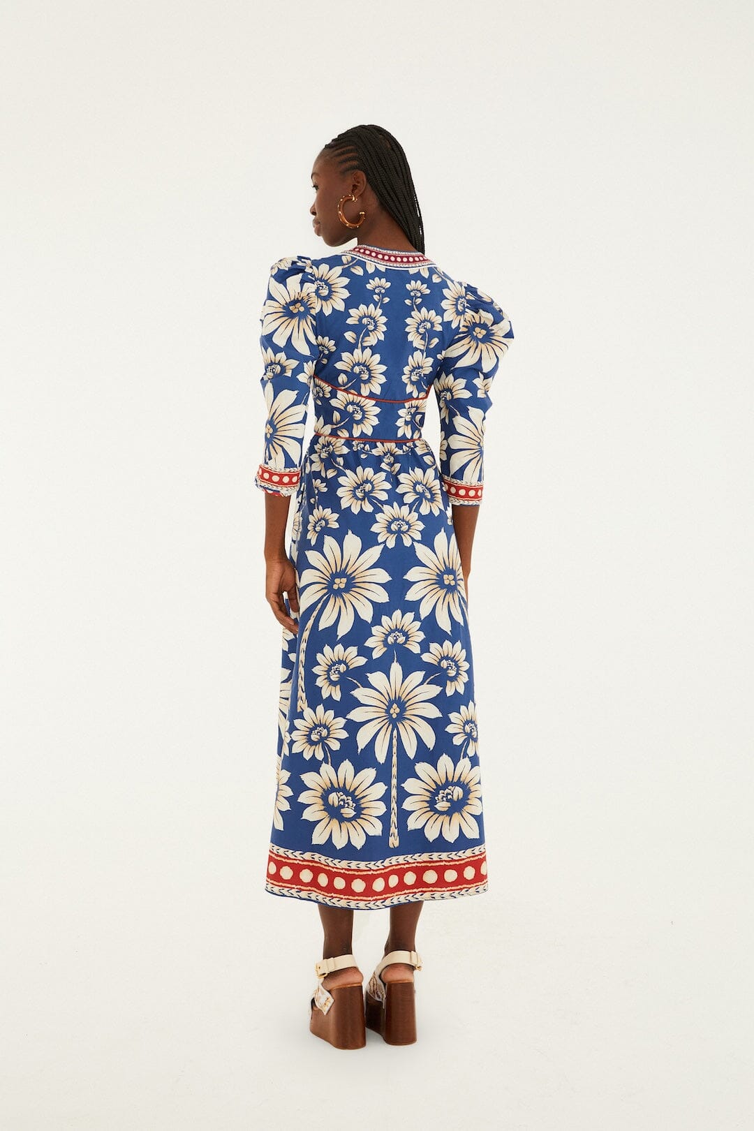 Blue Luna Puff Sleeve Organic Cotton Maxi Dress