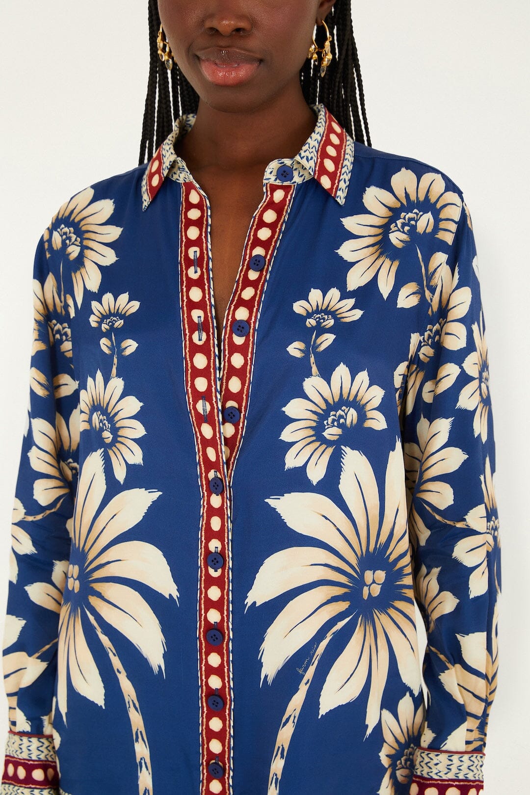 Blue Luna Collared Lenzing Ecovero Viscose Pajama Shirt