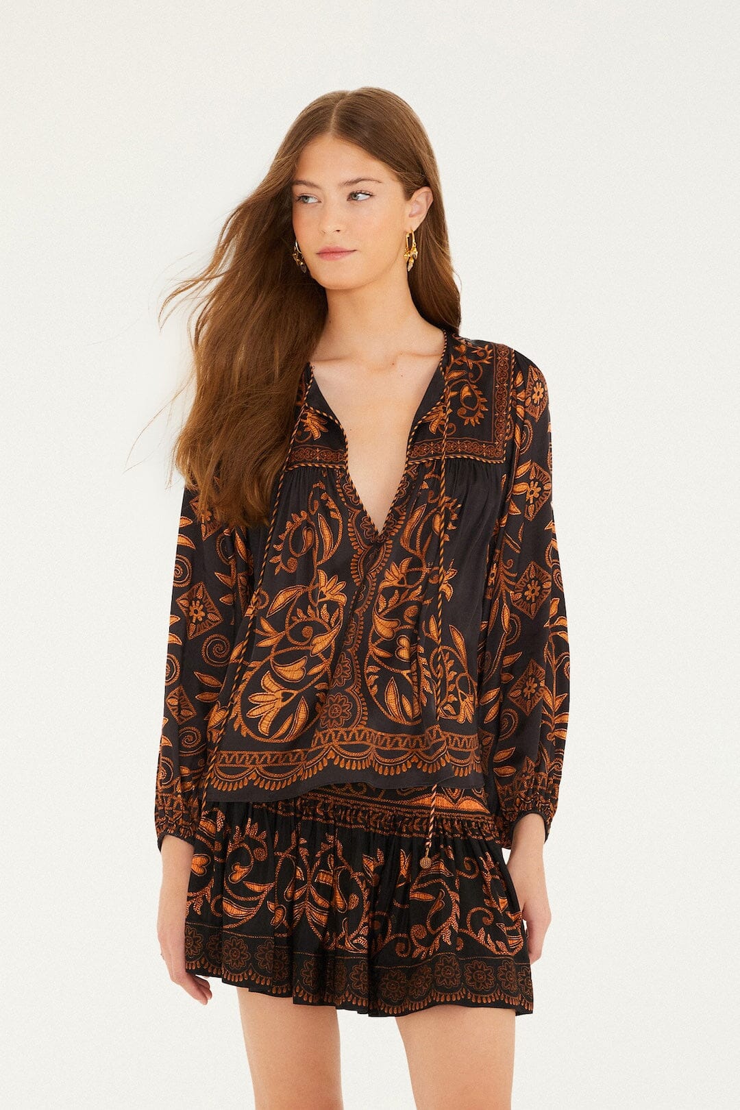 Black Cornely Ainika Lenzing™ Ecovero™ Viscose Mini Skirt