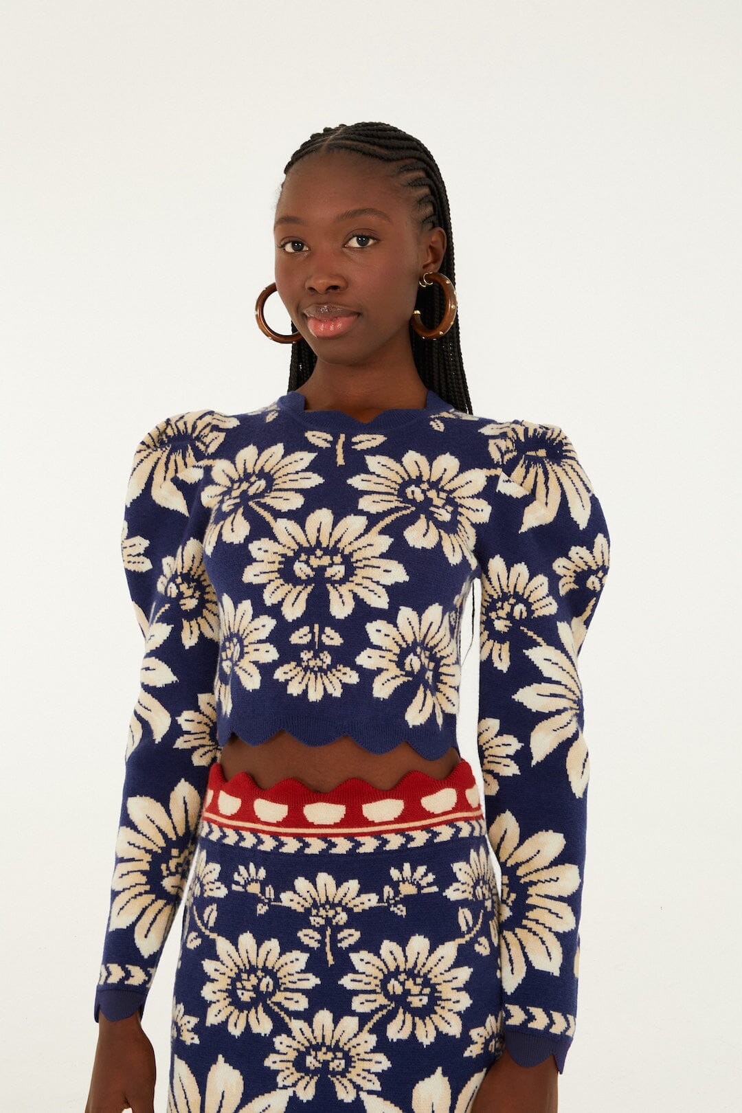 Blue Luna Puff Sleeve Knit Top