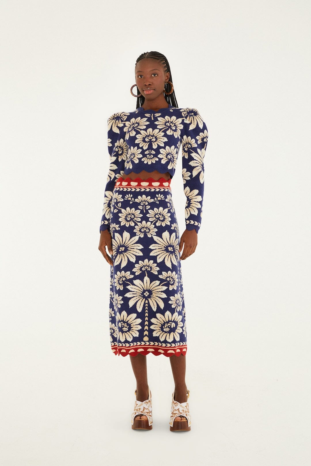 Blue Luna Knit Midi Skirt