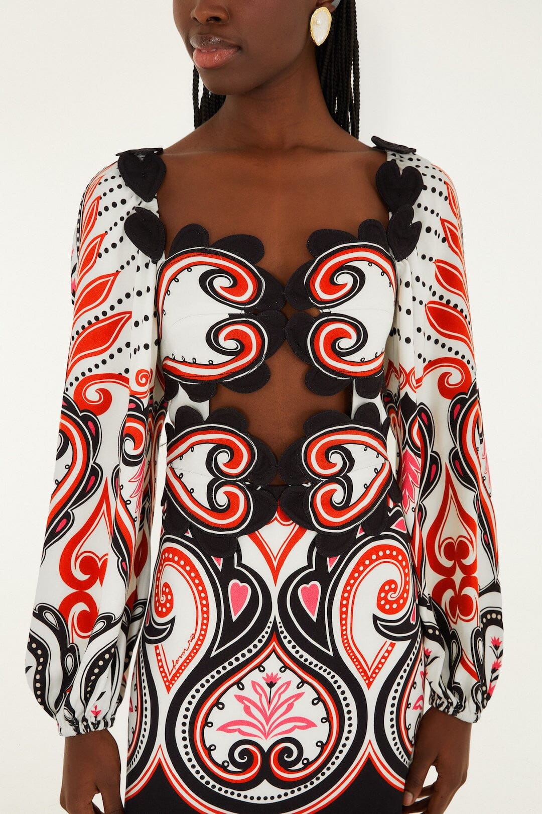 Off-White Graphic Ainika Cut-Out Hearts Mini Dress