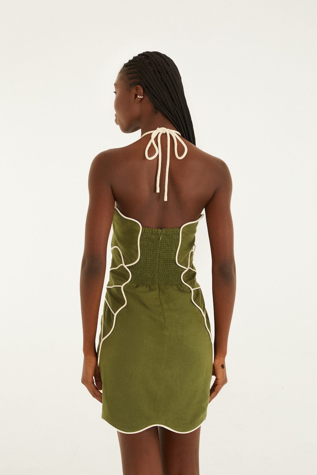 FARM Rio Asymmetrical Neck Mini Dress - Green FARM Rio Asymmetrical Neck Mini Dress - Green