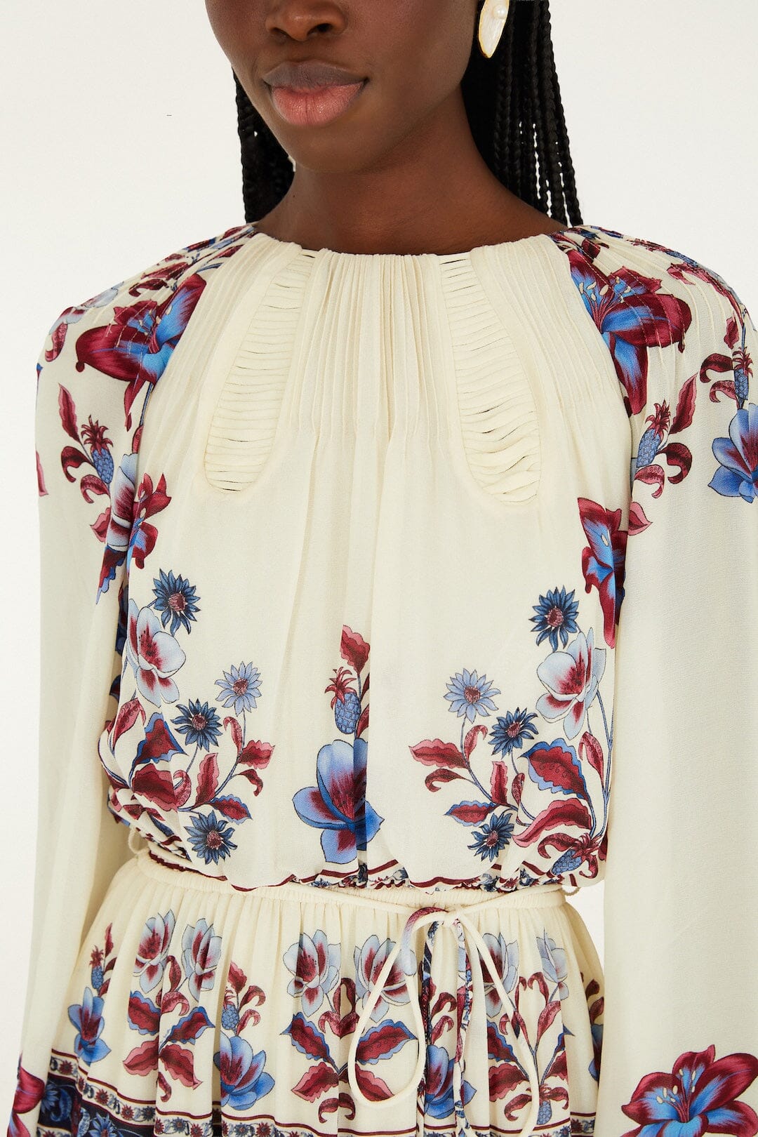 White Malu Winter Cut-Out Long Sleeve Maxi Dress