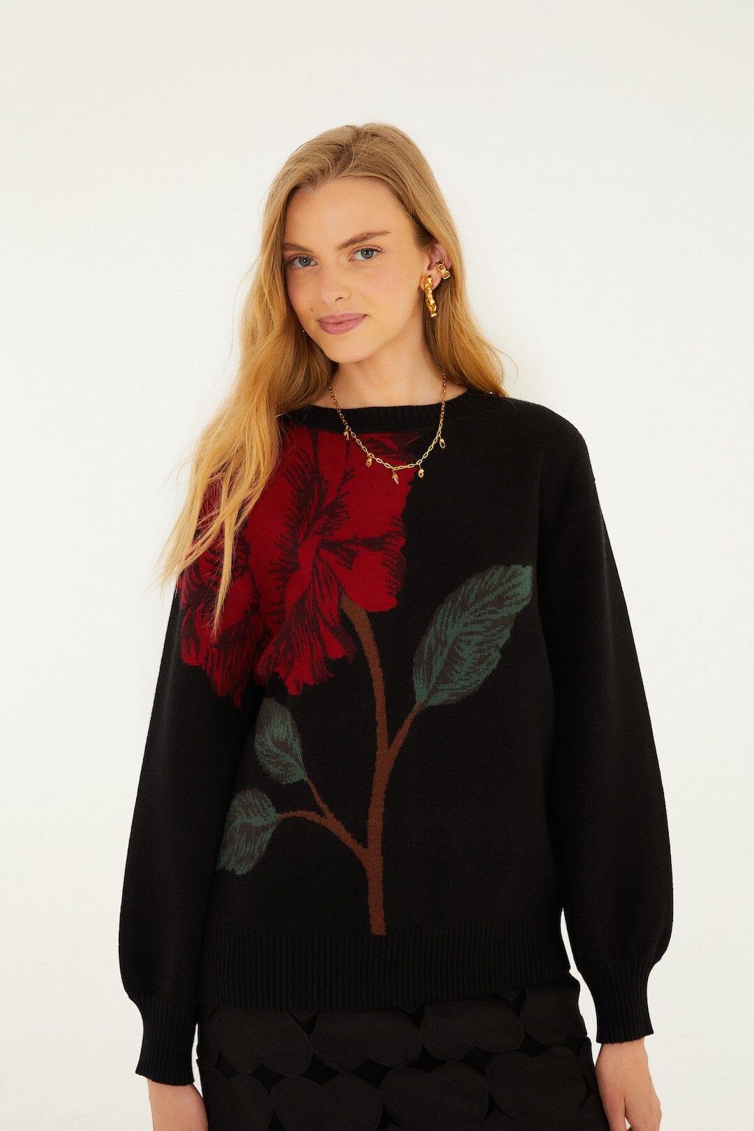 Black Rosalia Knit Sweater