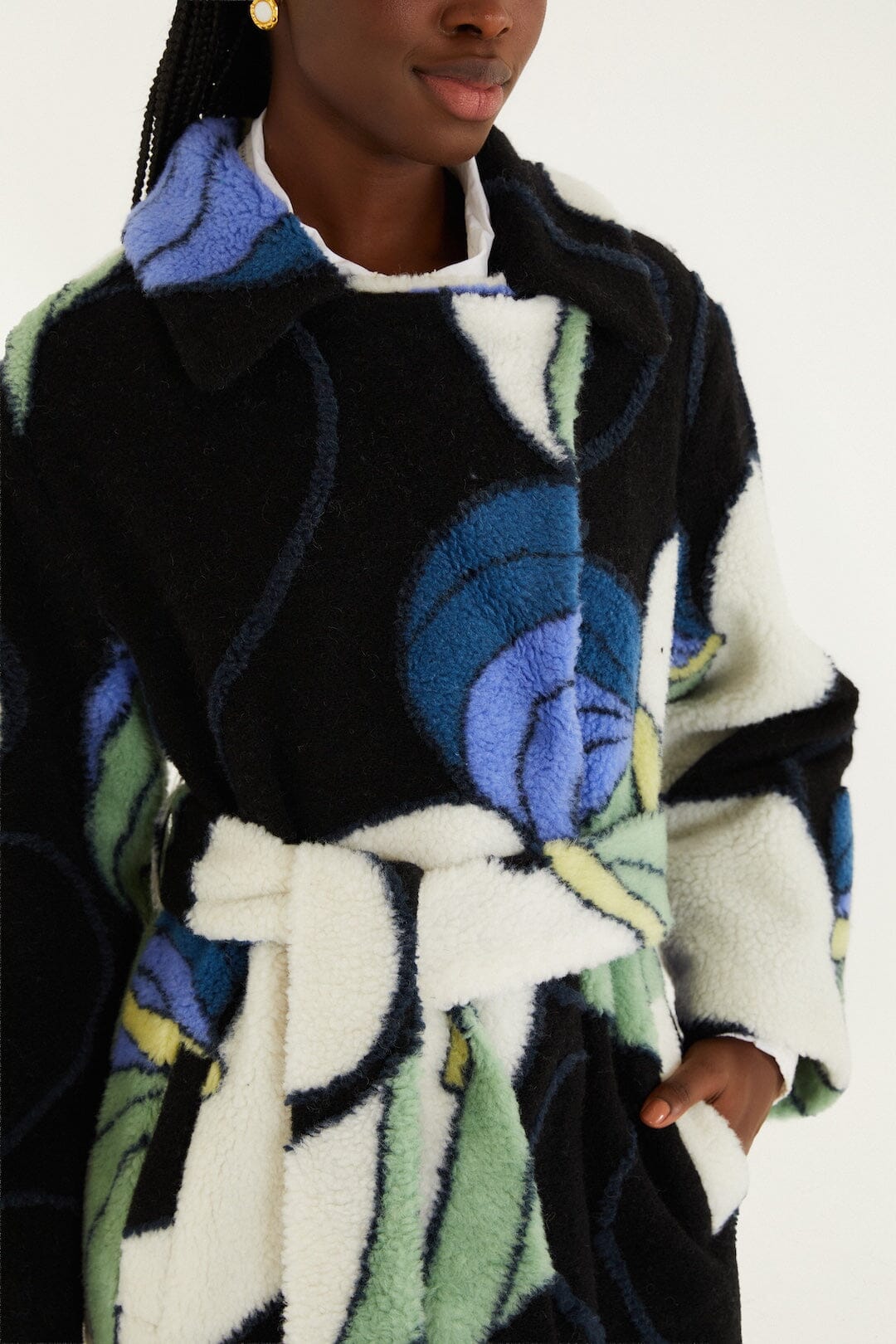 Lovely Anthurium Fleece Coat