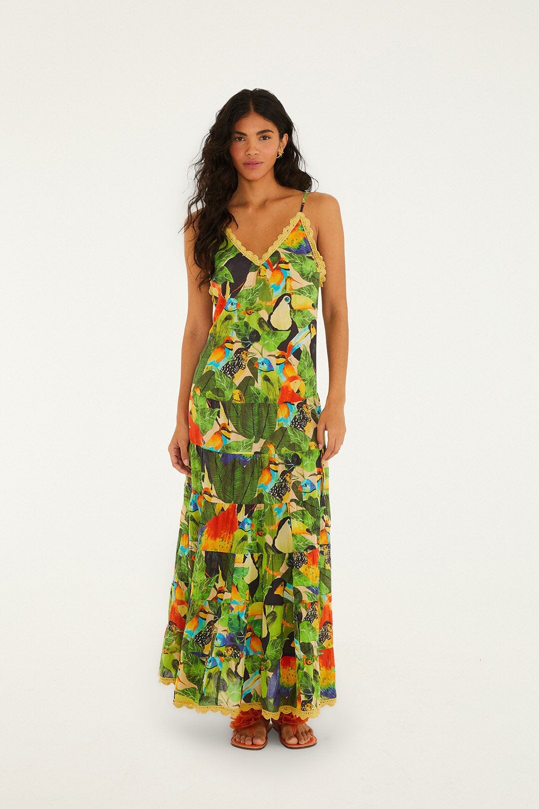 Bird Leaves Long Dress