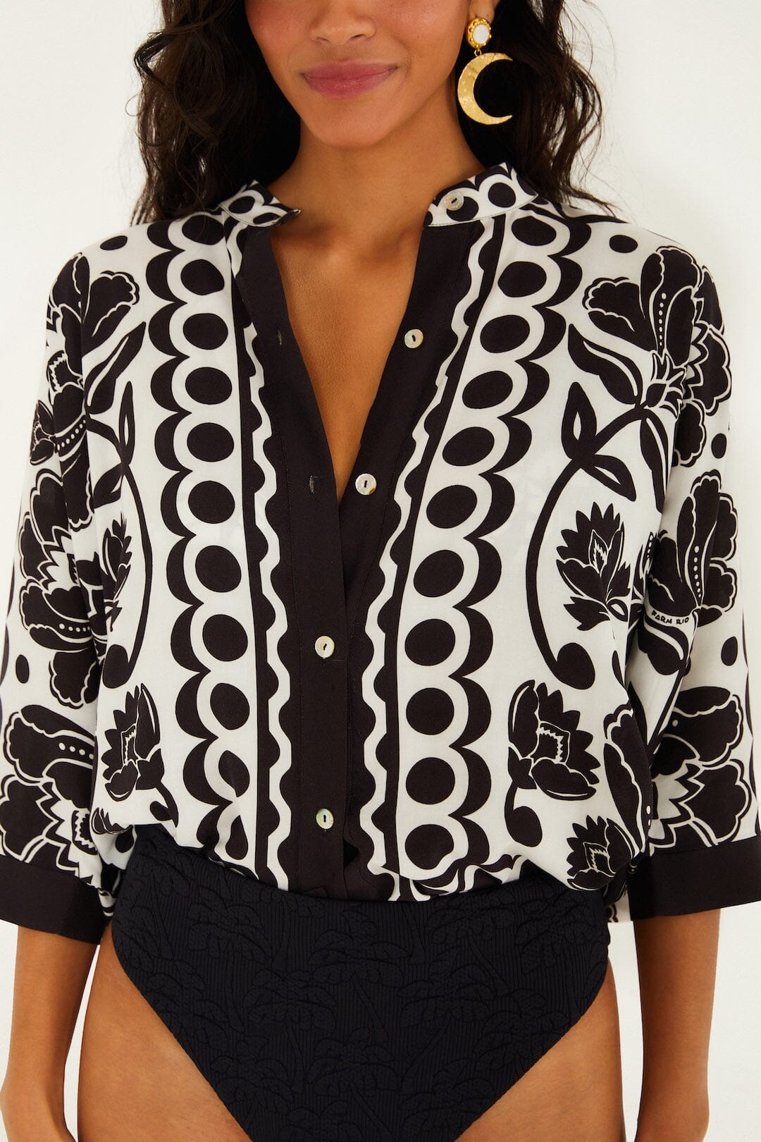 Off-White Floral Arabesque Buttoned Shirt