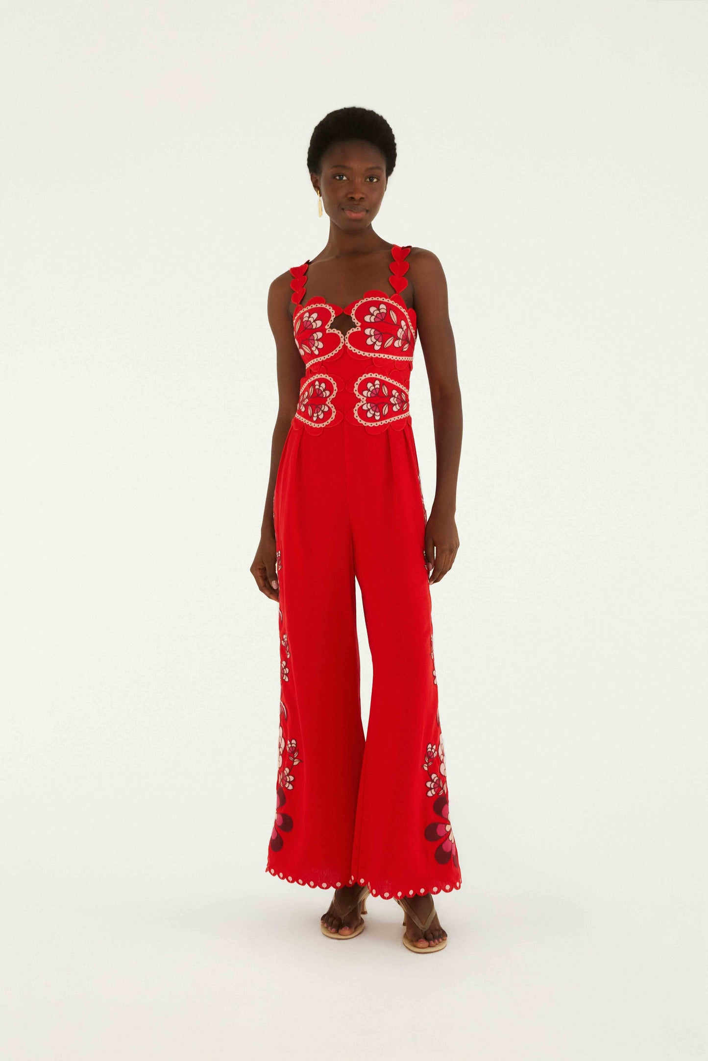 Pink Lovely Pineapples Embroidered Lenzing™ Ecovero™ Euroflax™ Jumpsuit