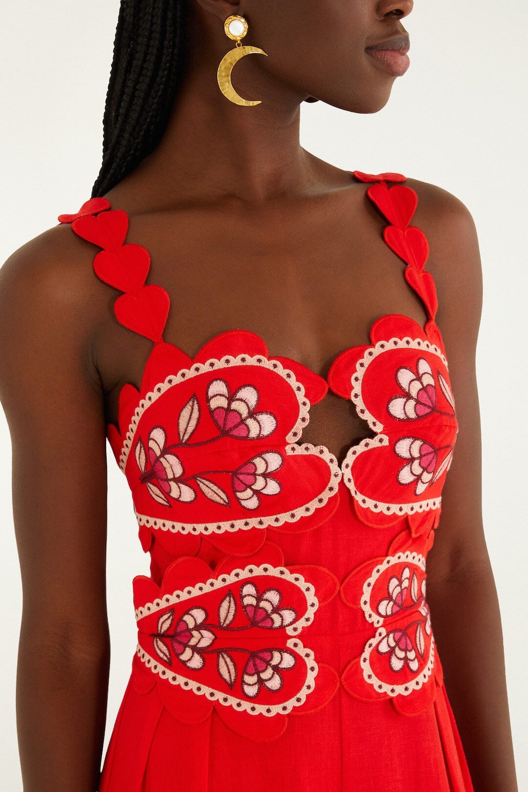 Pink Lovely Pineapples Embroidered Lenzing Ecovero Euroflax Jumpsuit