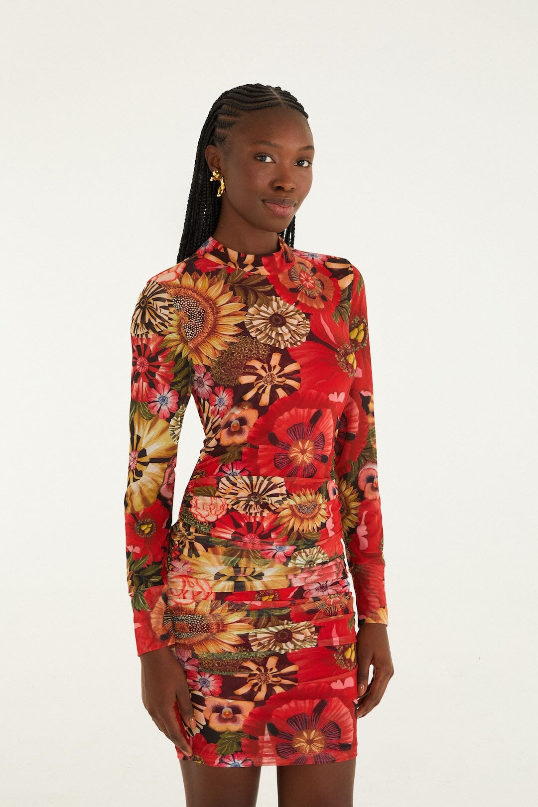 Black Flowershop Tulle Mini Dress