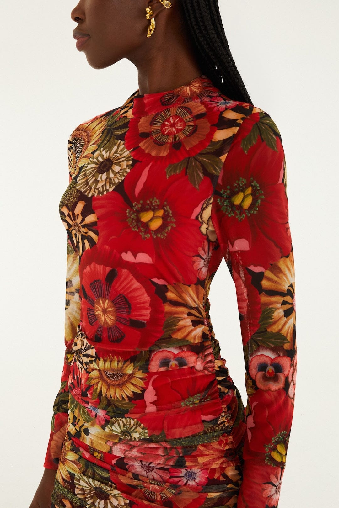 Black Flowershop Tulle Mini Dress