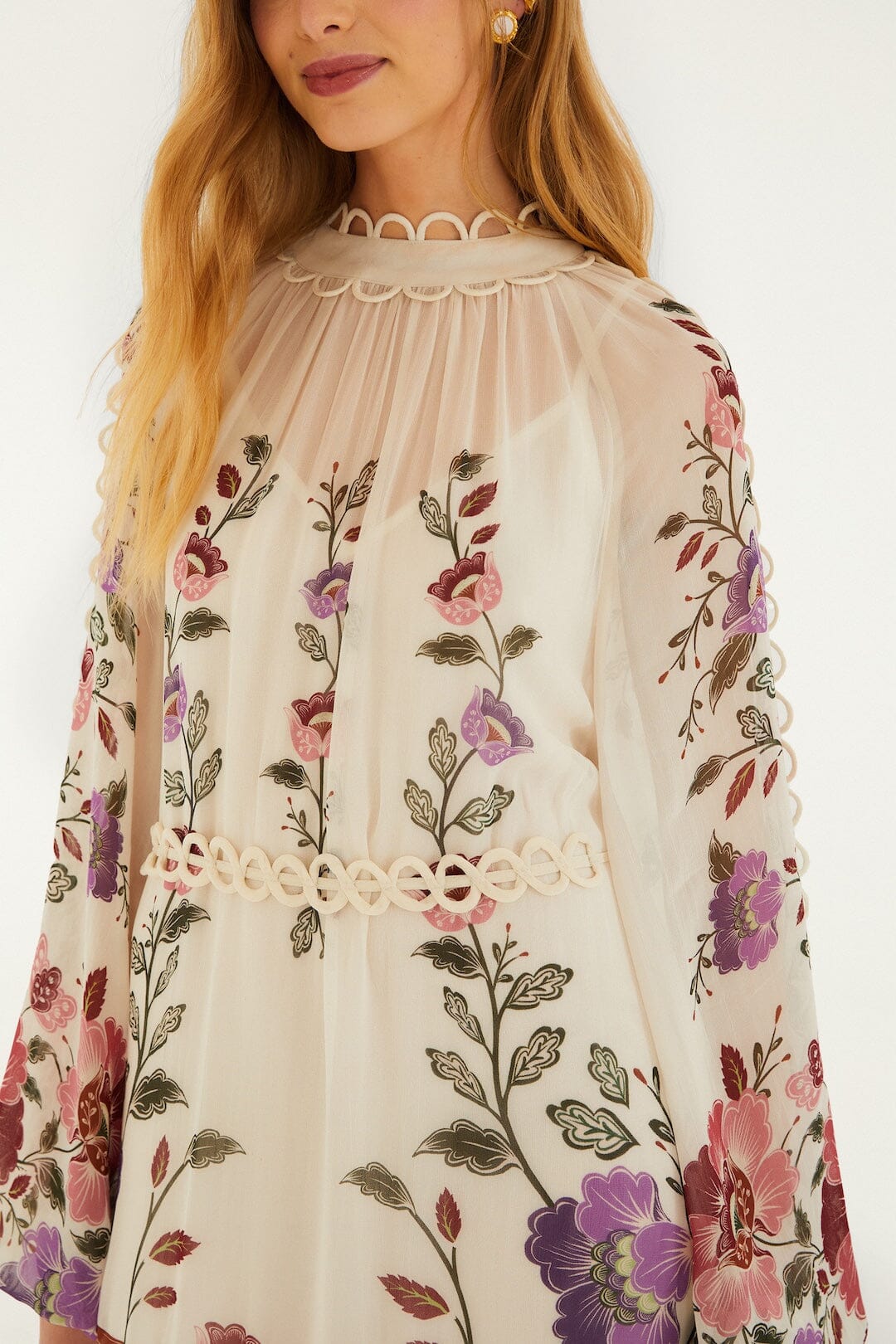 Cream Rococo Flowers Lace Maxi Dress | FARM Rio Cream Rococo Flowers Lace Maxi Dress | FARM Rio